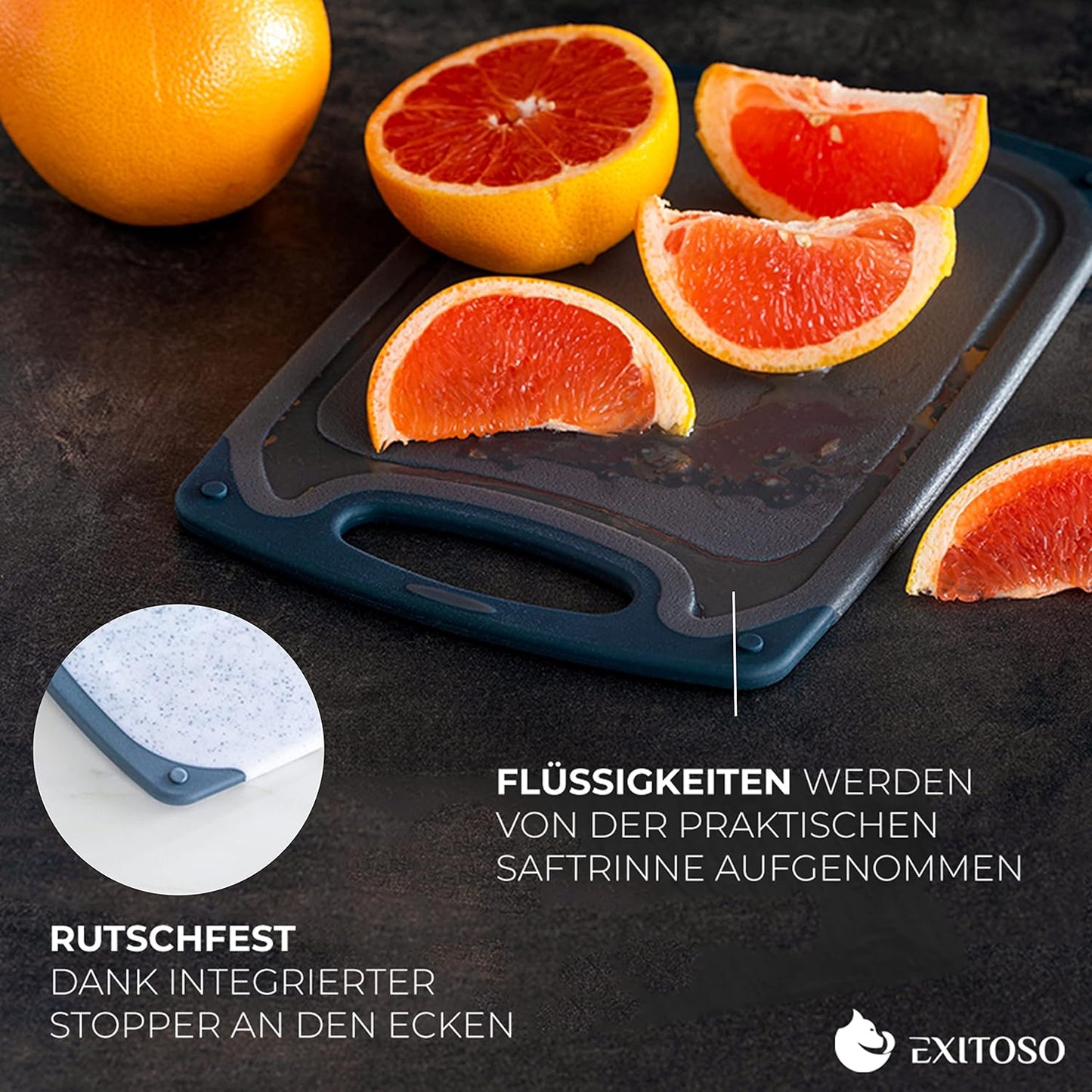 6-teiliges Frühstücksbrettchen-Set mit Saftrille, Marmoroptik Weiss, 6 Stück - Marmorweiss