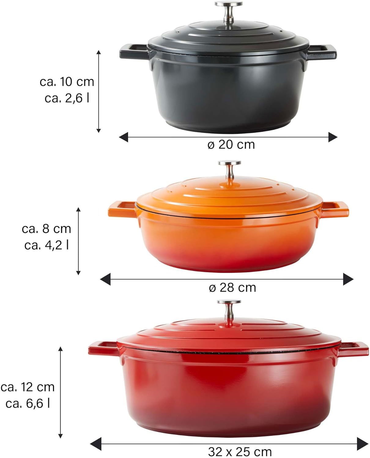 Cocotte Bräter, 28 cm Orange