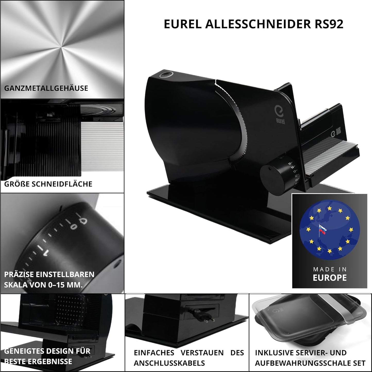 Klappbarer Allesschneider RS92, Black Rs92