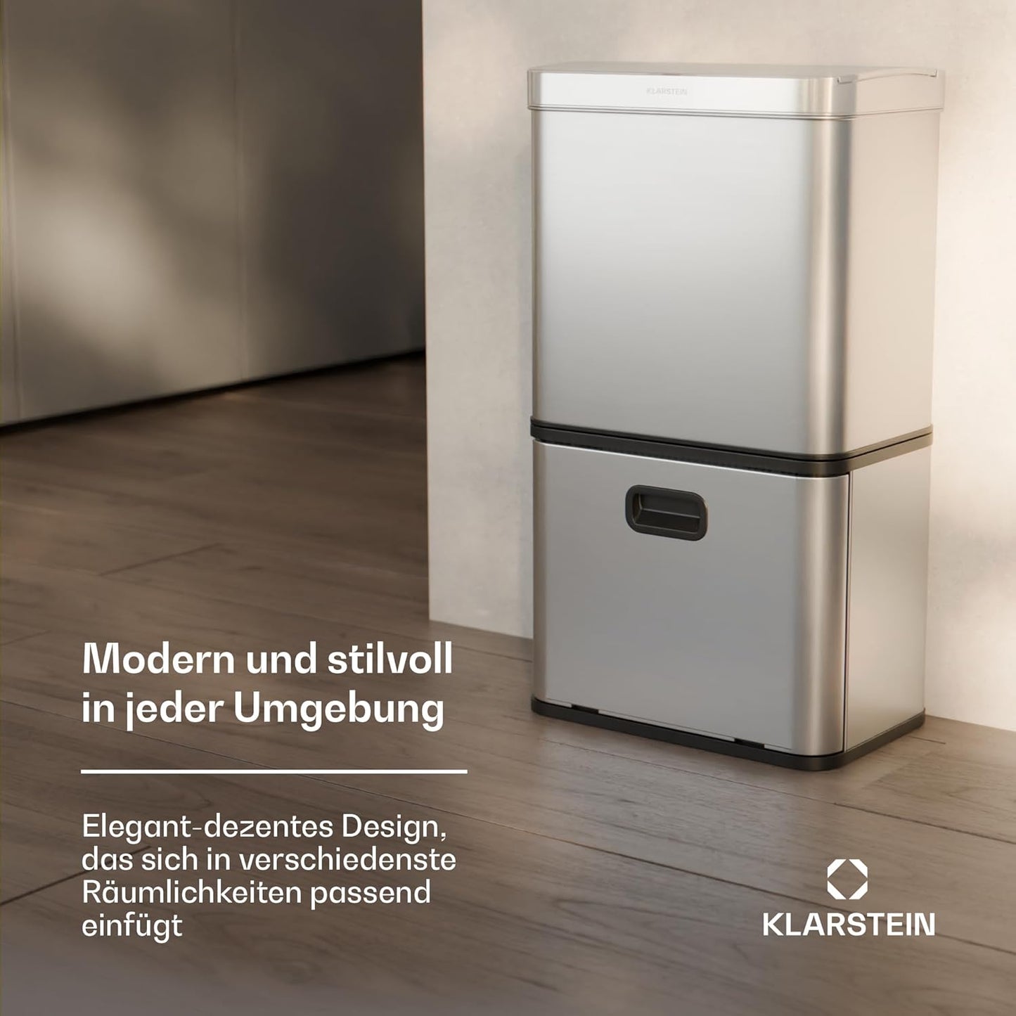 Touchless Sensor-Mülleimer, Rostfreier Stahl|56l
