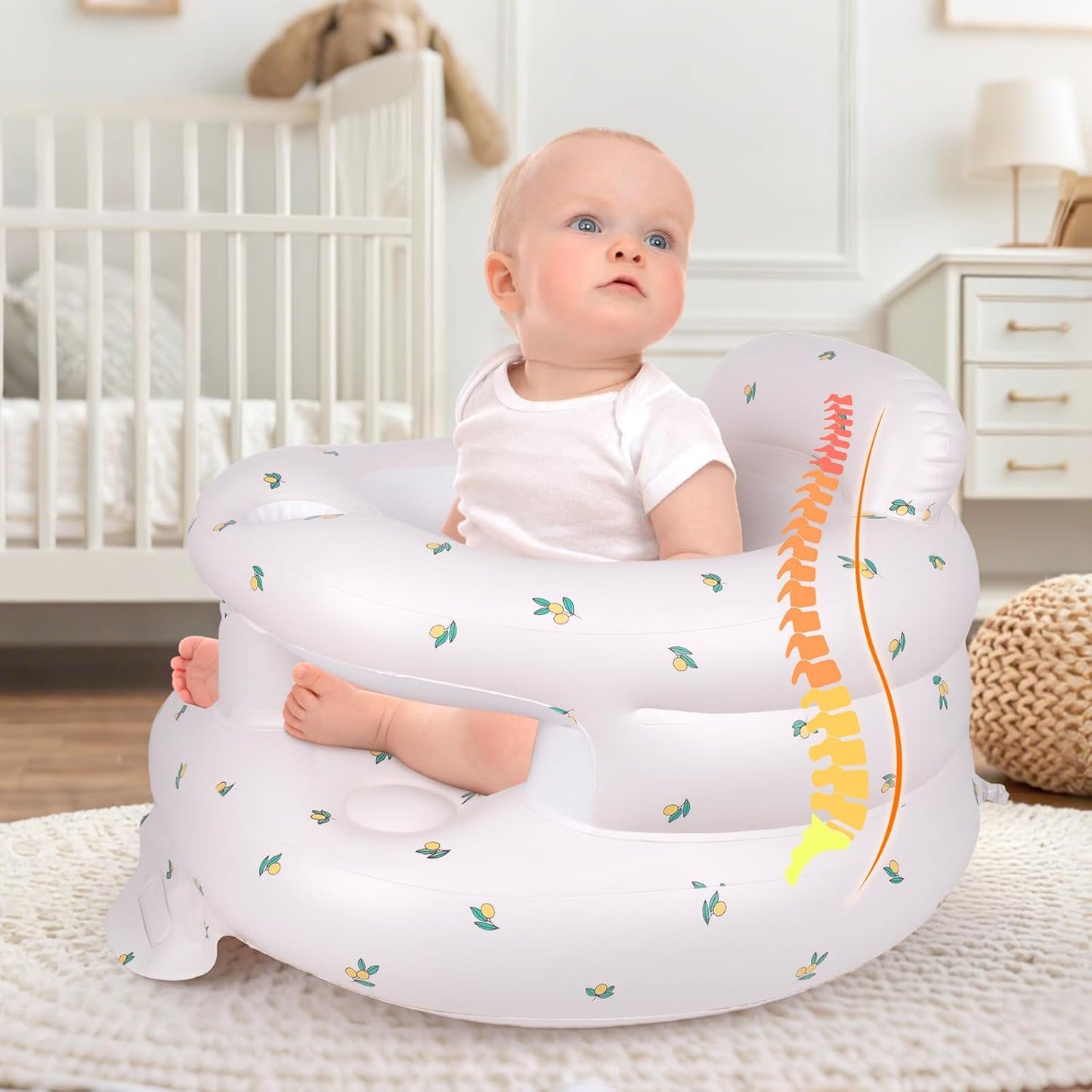 Aufblasbarer Babysitz für Badewanne, Olive-wwk