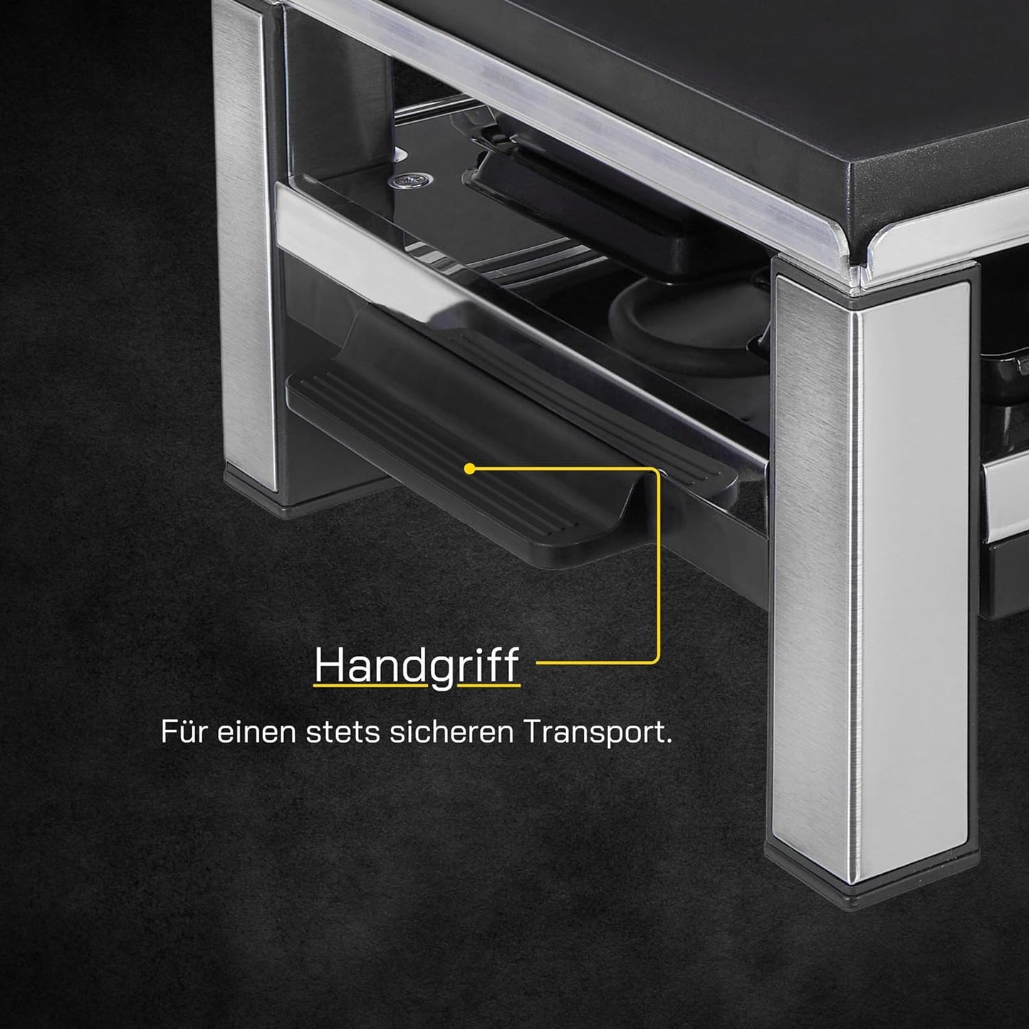 Raclette 4020, 8 Pfannen; Schwarz-inox