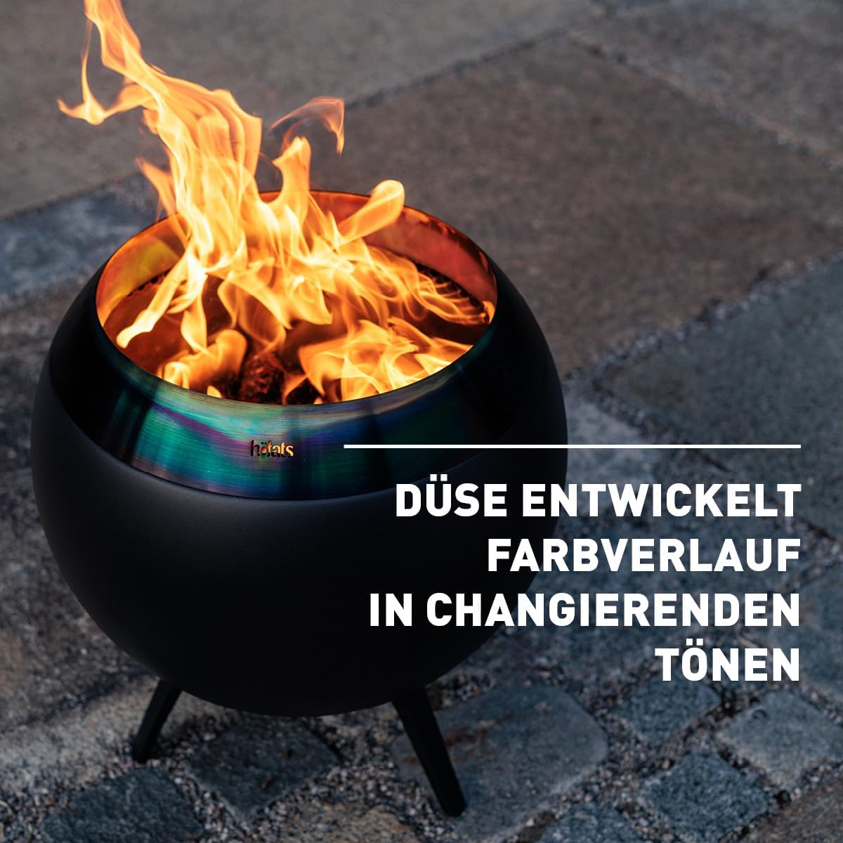 Moon 45 all black Feuerkorb mit niedrigem Fuss, 45 all black mit niedrigem Fuss