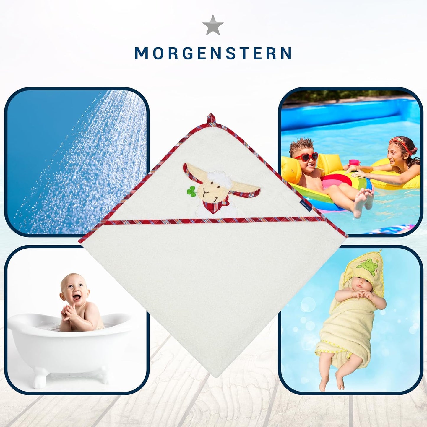Kapuzenhandtuch für Kinder, Creme