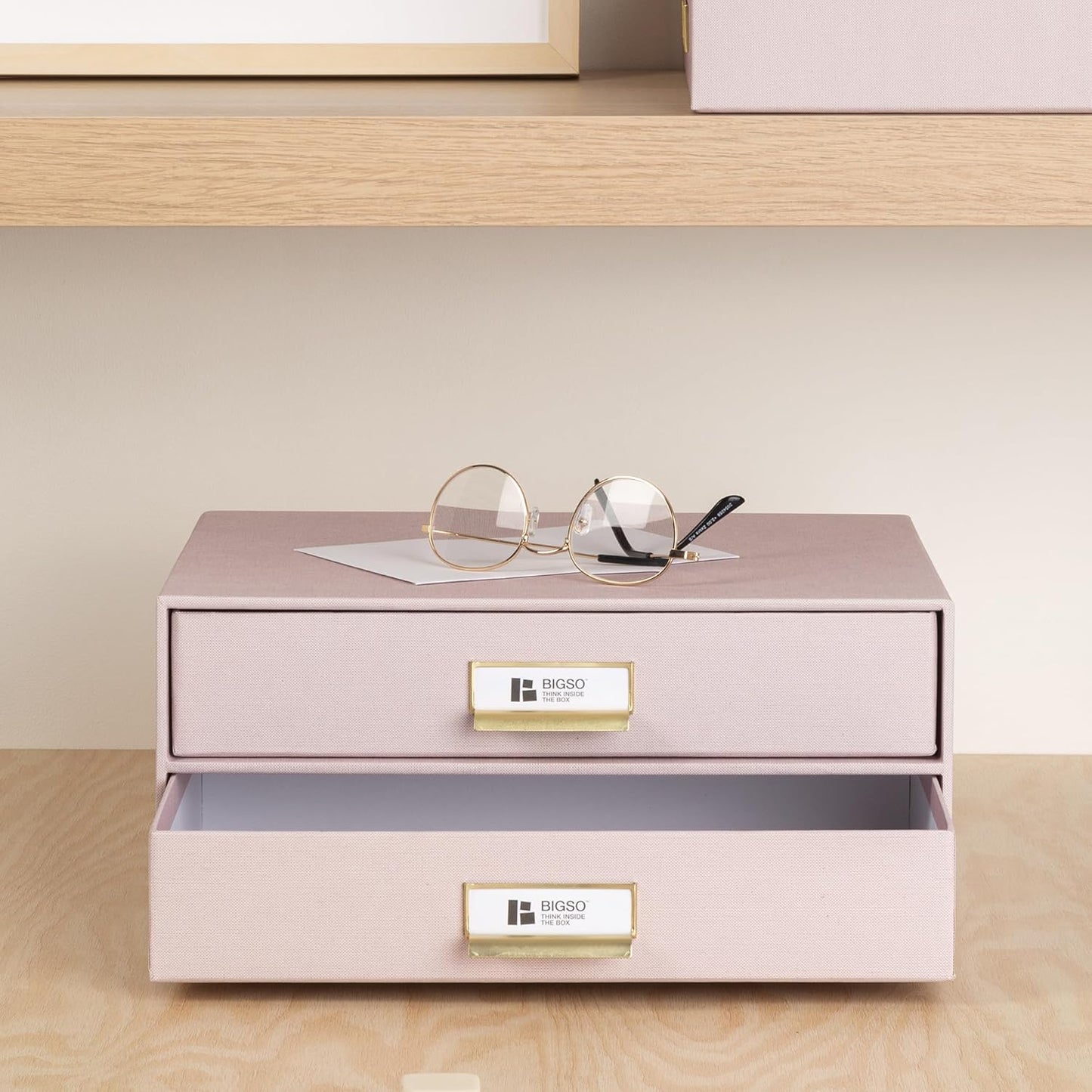 Birger Schubladenbox mit 2 Schubladen, Rosa