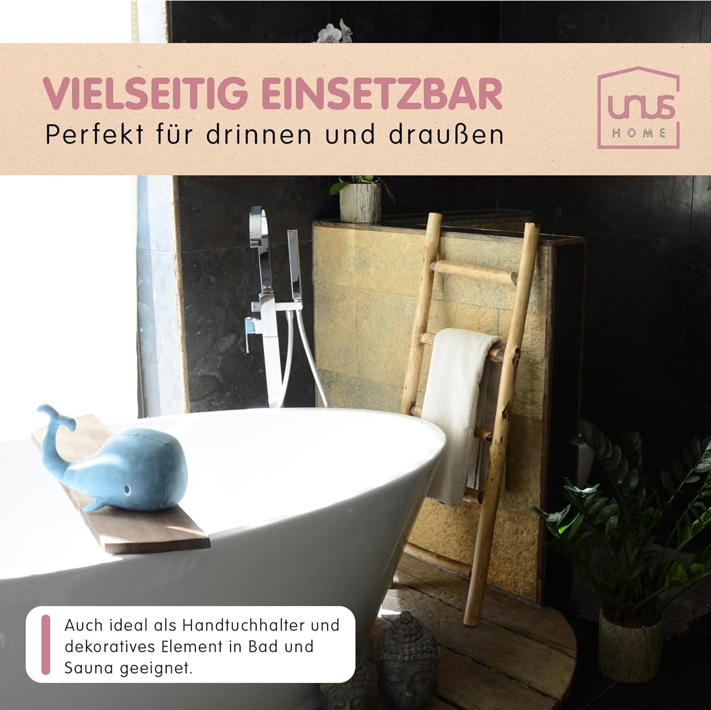 Dekoleiter Holzleiter (120 cm, 5 Stufen), Old Look 120 cm