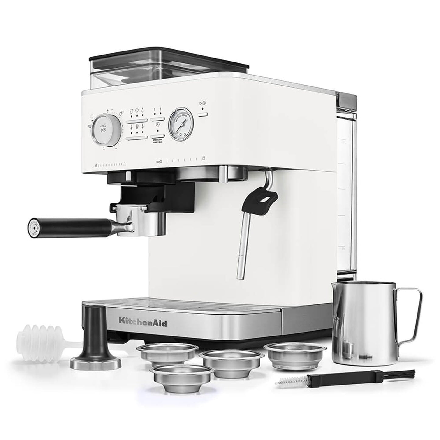Halbautomatische Espressomaschine mit Kaffeemühle 5KES6551, Weiss