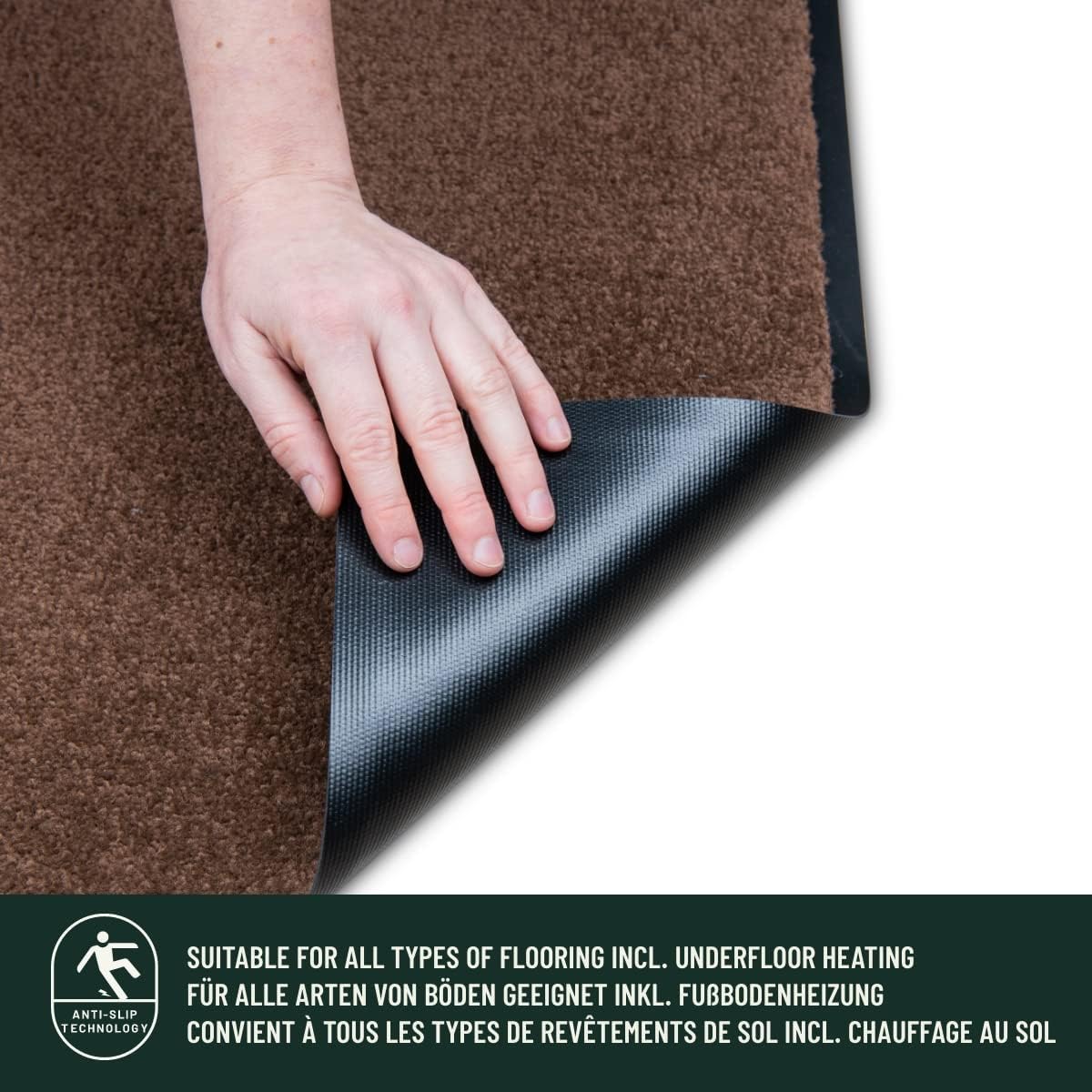 Rutschfeste Schmutzfangmatte (60x80 cm), 60 x 80 Cm Opticlean Braun