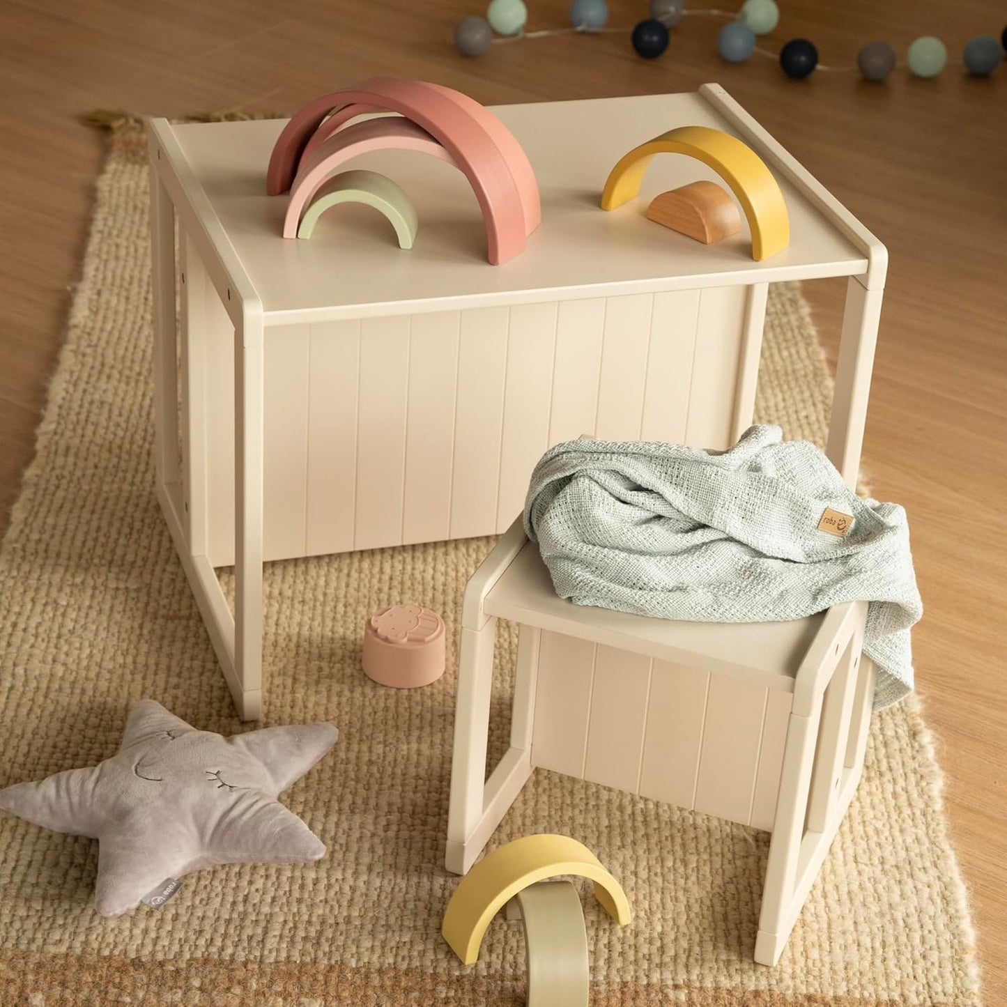 Sitzbank für Kinder im Landhausstil, Cashmere / Beige Sitzbank