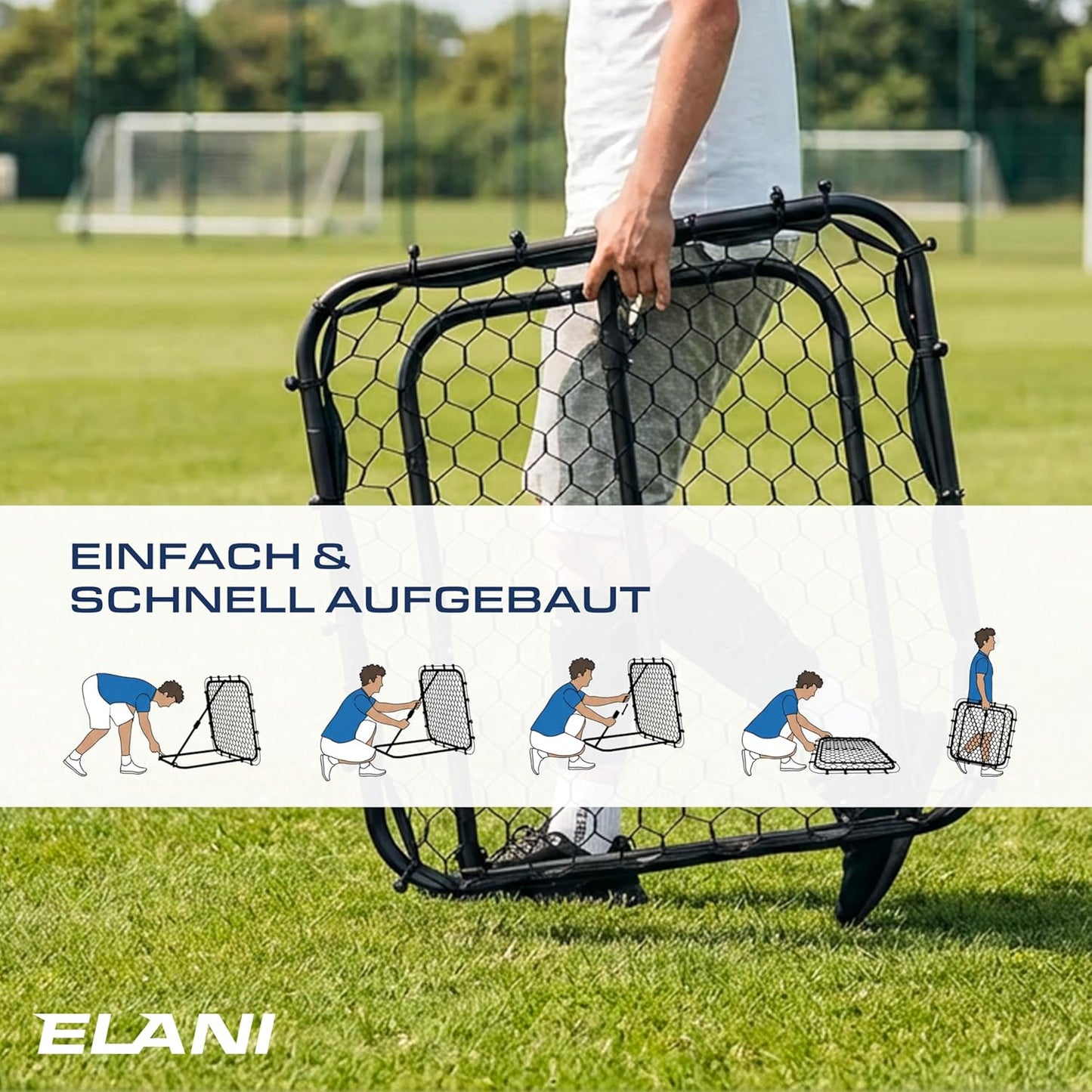 Rebounder für Fussball, Handball & Volleyball, Schwarz - Basic