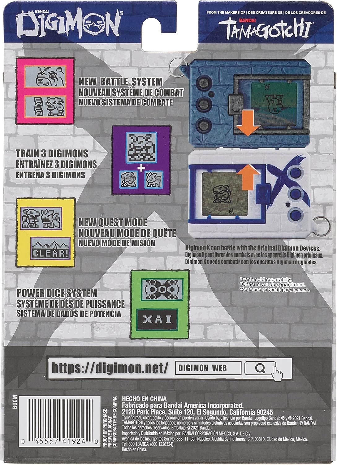 Tamagotchi DigimonX Virtual Monster Pet, Grün & Blau