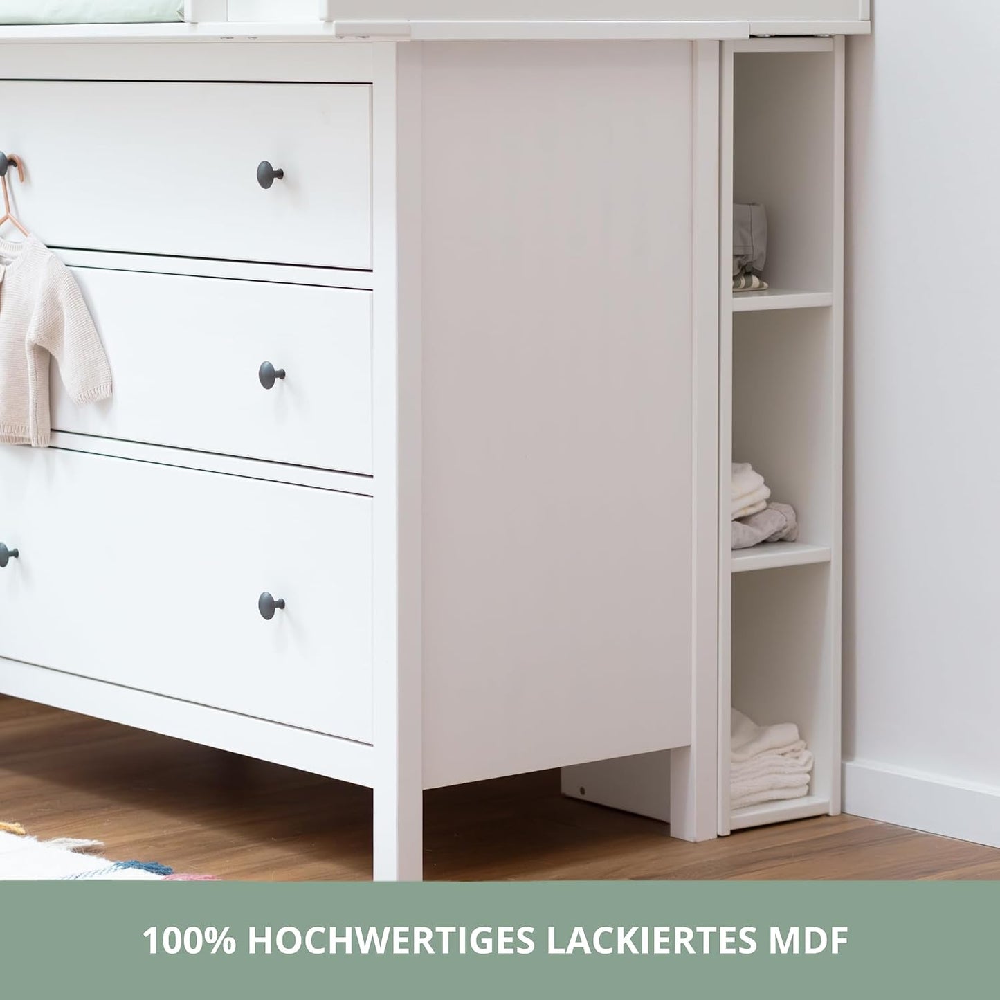 Stauraumregal für Wickelkommode, Weiss Für IKEA HEMNES