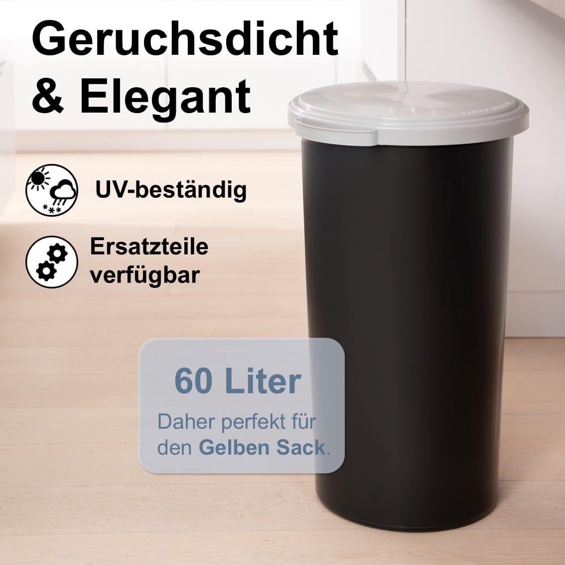 Müllsackständer mit Klemm-Ring, Hellgrau