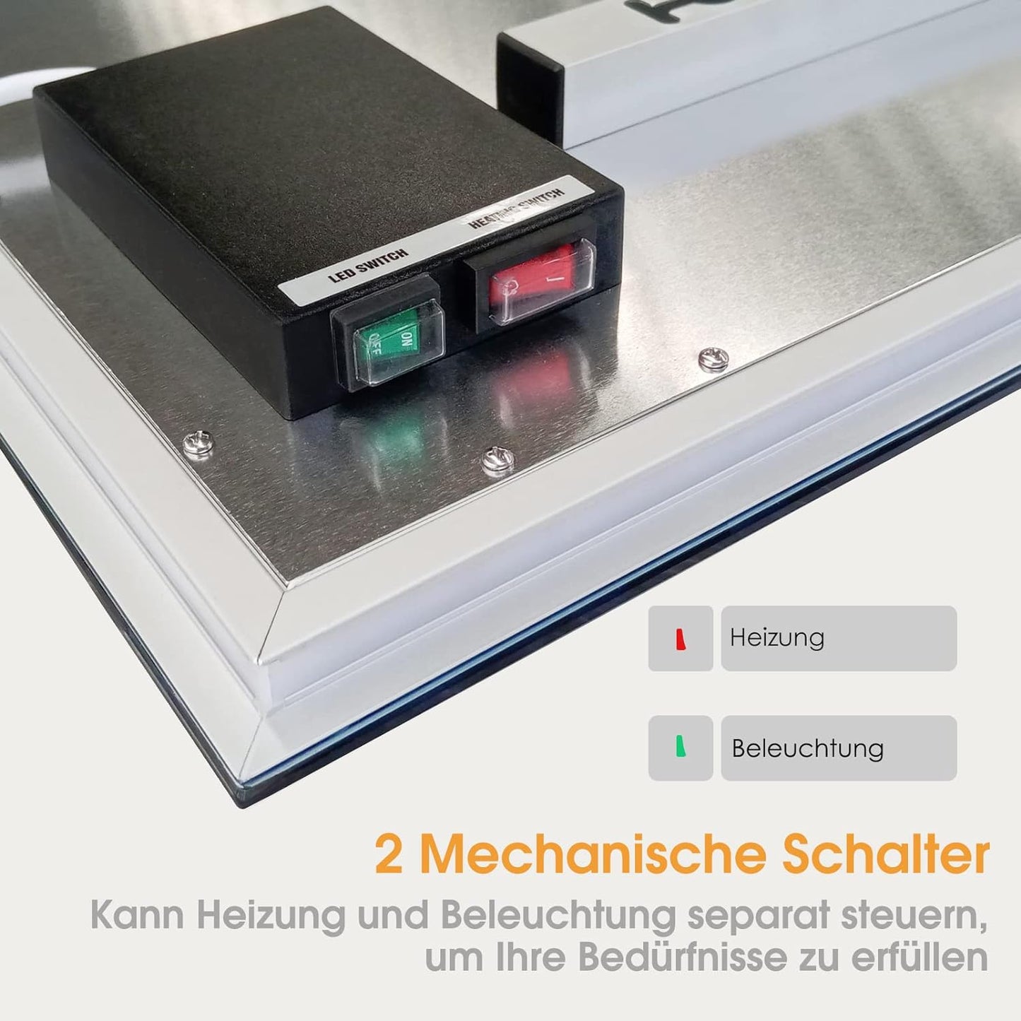 Infrarotheizung, 580W+LED; Ohne Fernbedienung