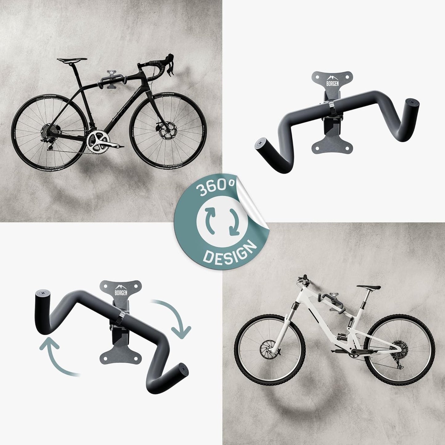 Velo Wandhalterung klappbar, 1er Set Grau