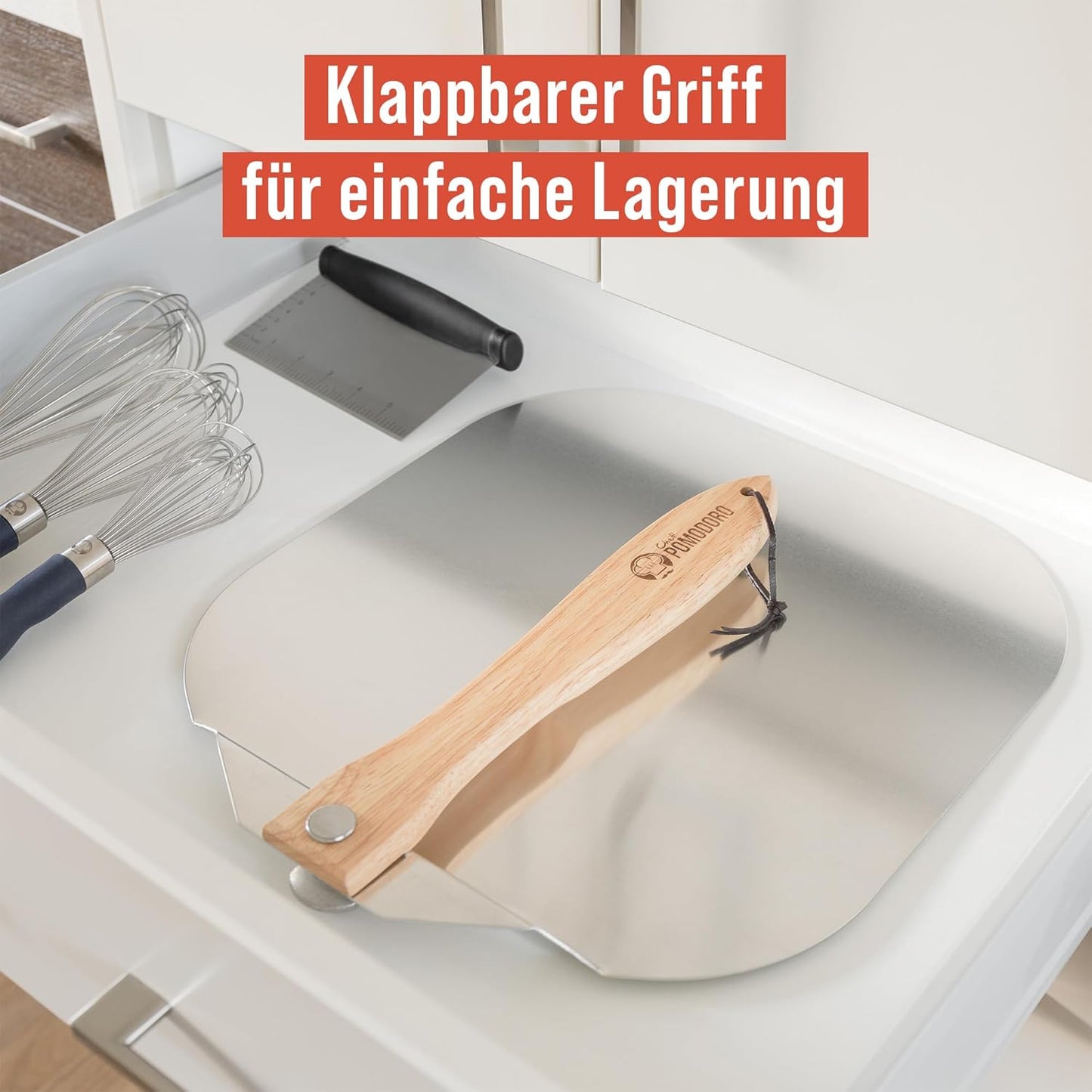 Pizzaschaufel mit faltbarem Griff, 35,6 x 40,6 cm (Nur Schieber)