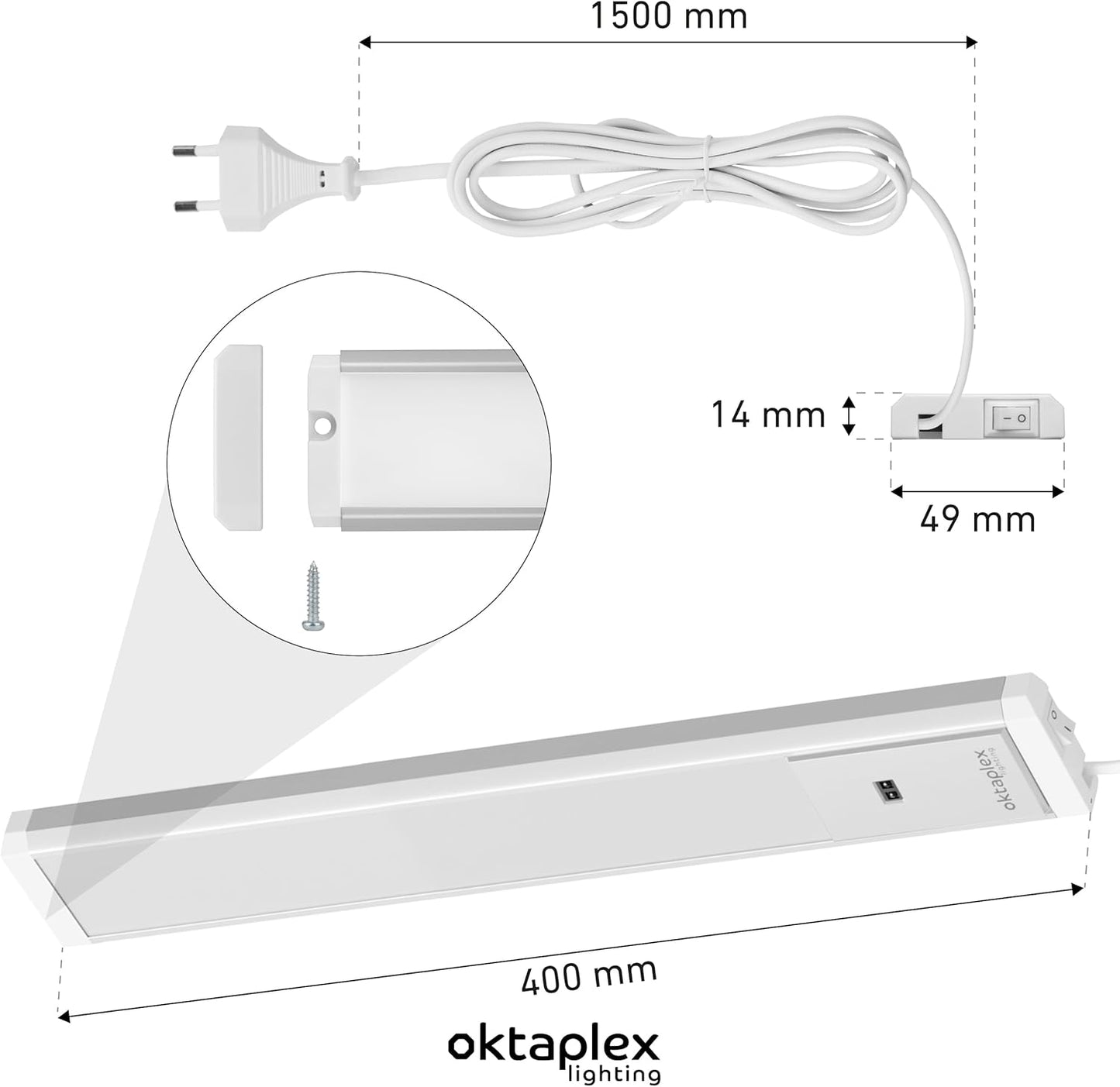 Unterbauleuchte Riva, dimmbar mit Sensor, 40cm | 6 W 1 Stück