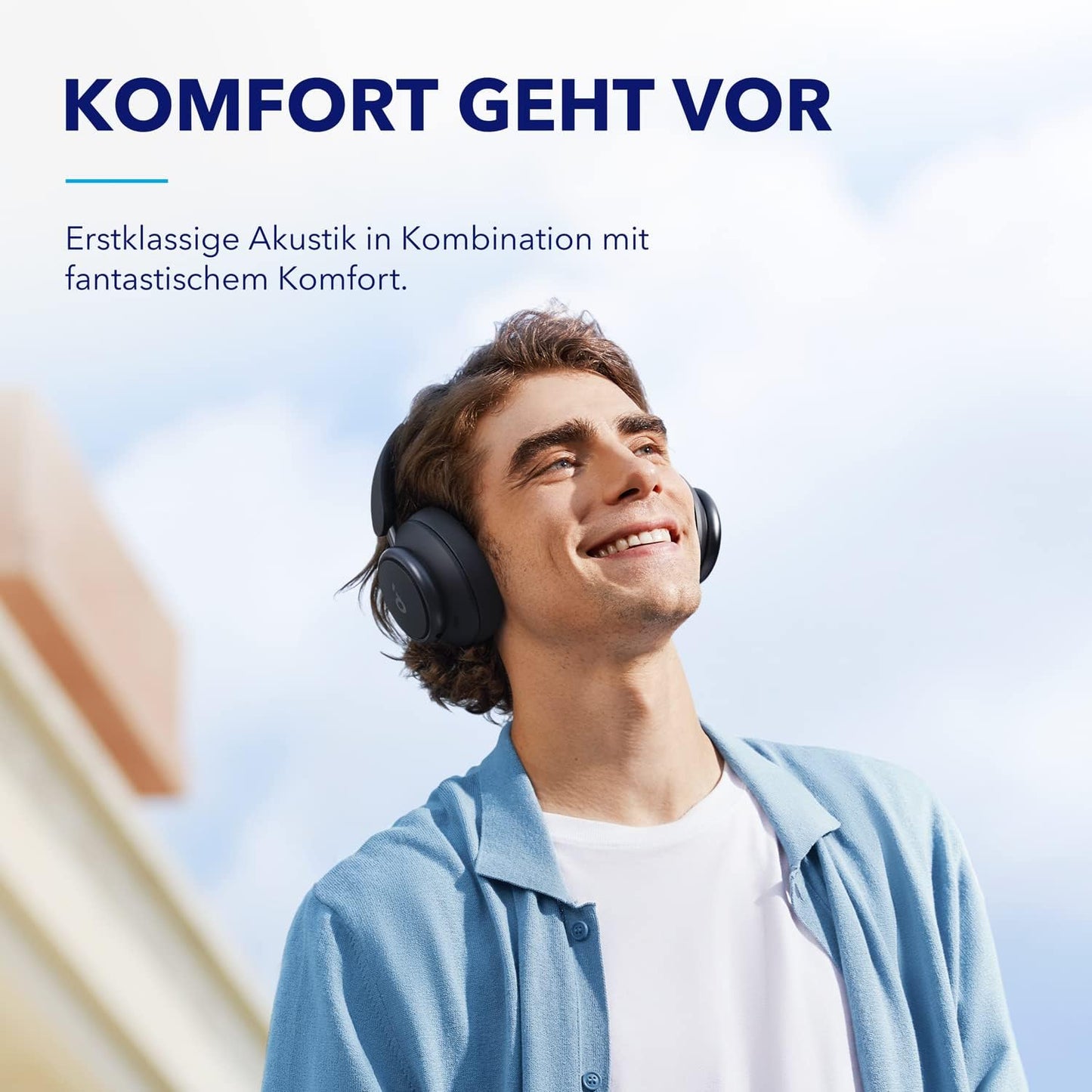 Bluetooth Kopfhörer Space Q45 mit Geräuschunterdrückung und App, Schwarz