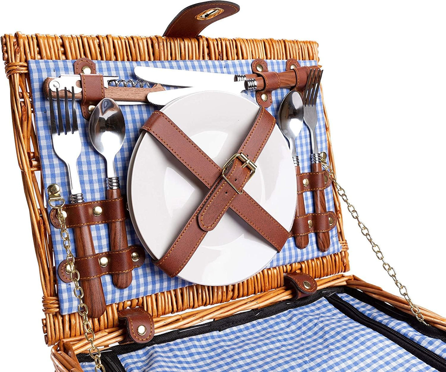 2 Picknickkörbe für 2 Personen, 2 Körbe für 2 Personen | Blau