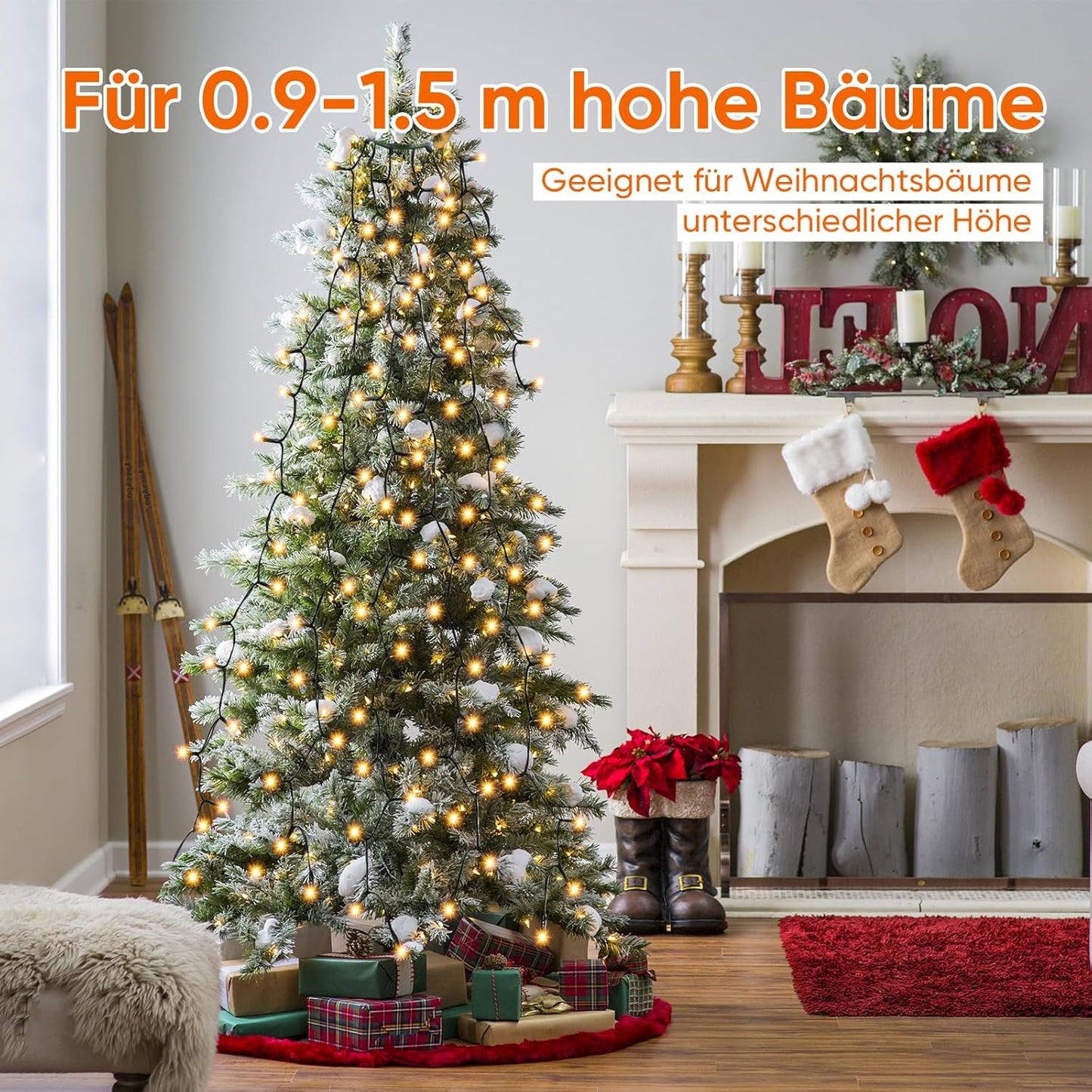 Weihnachtsbaummantel, Warmweiss, 1,5m