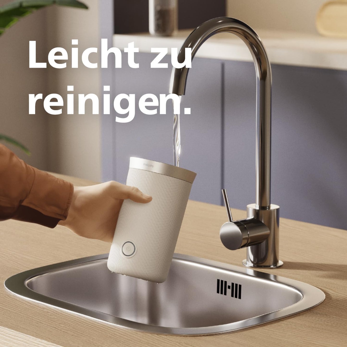 Elektrischer Milchaufschäumer, Naturweiss