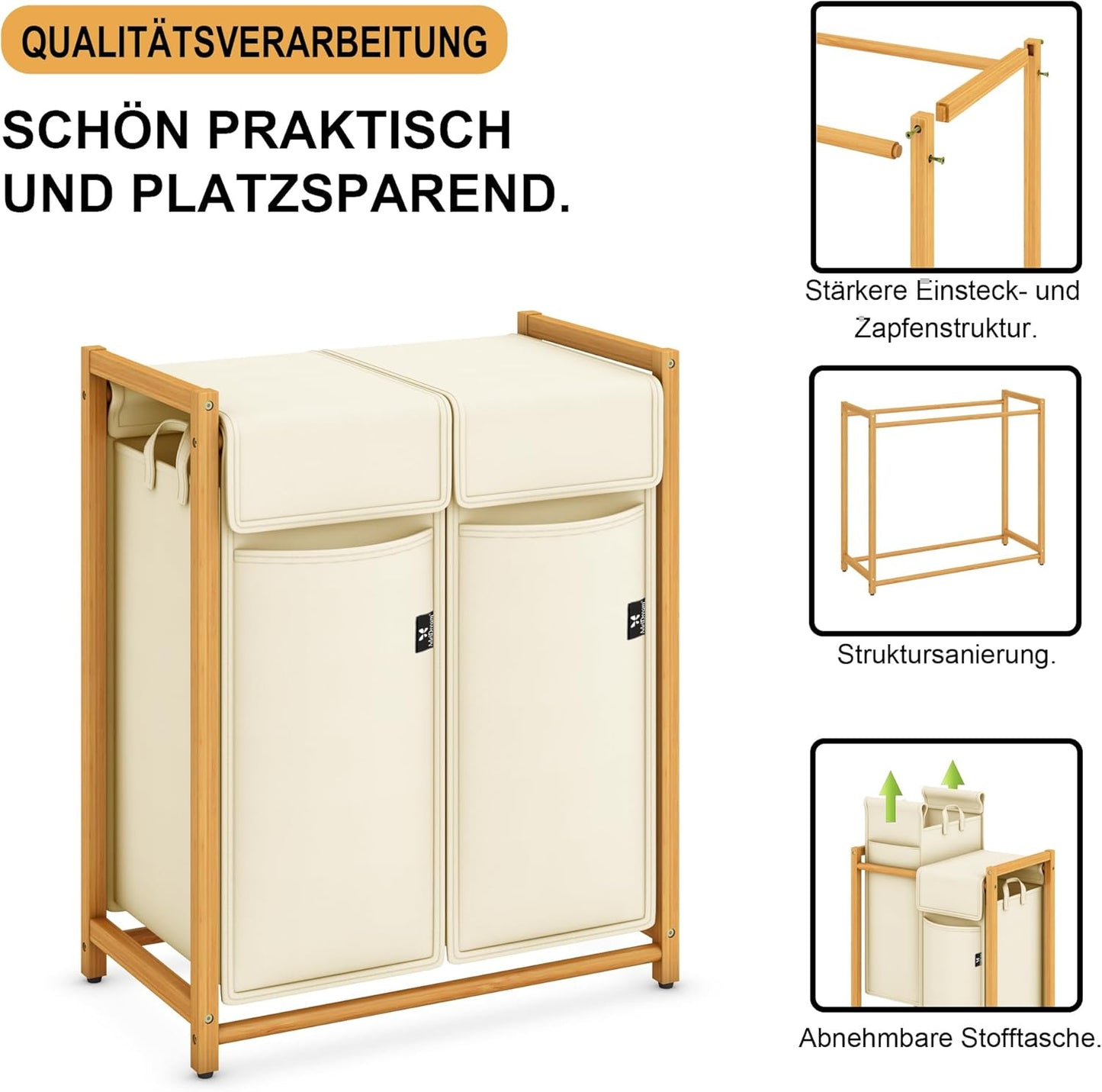 Pfandflaschen Sammelbehälter 100L, 2 Fächer, 100l Beige