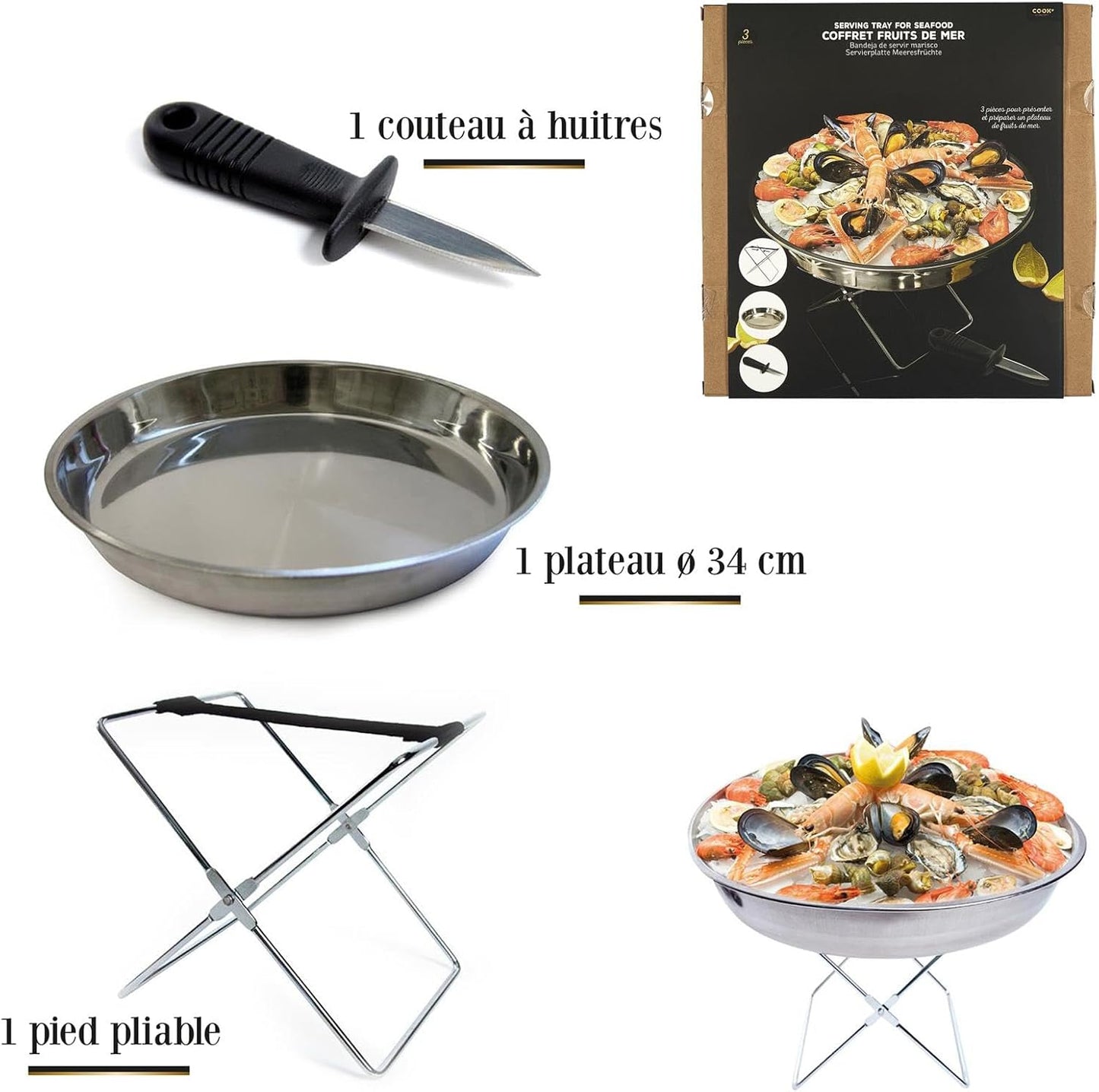 Meeresfrüchte-Tablett mit Austernmesser