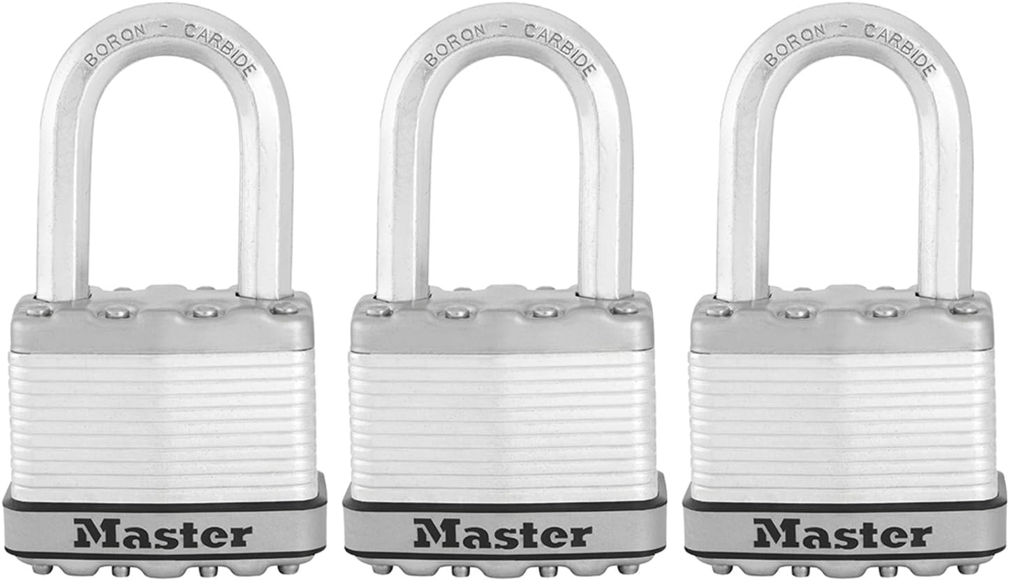 3 x Hochleistungsvorhängeschlösser mit Schlüssel, Medium Bügel