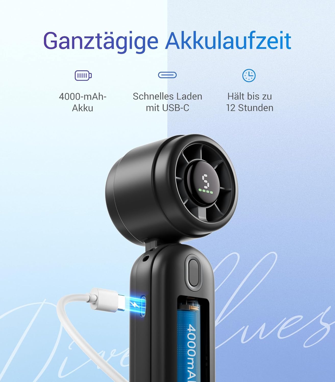 Handventilator Turbo, Schwarz