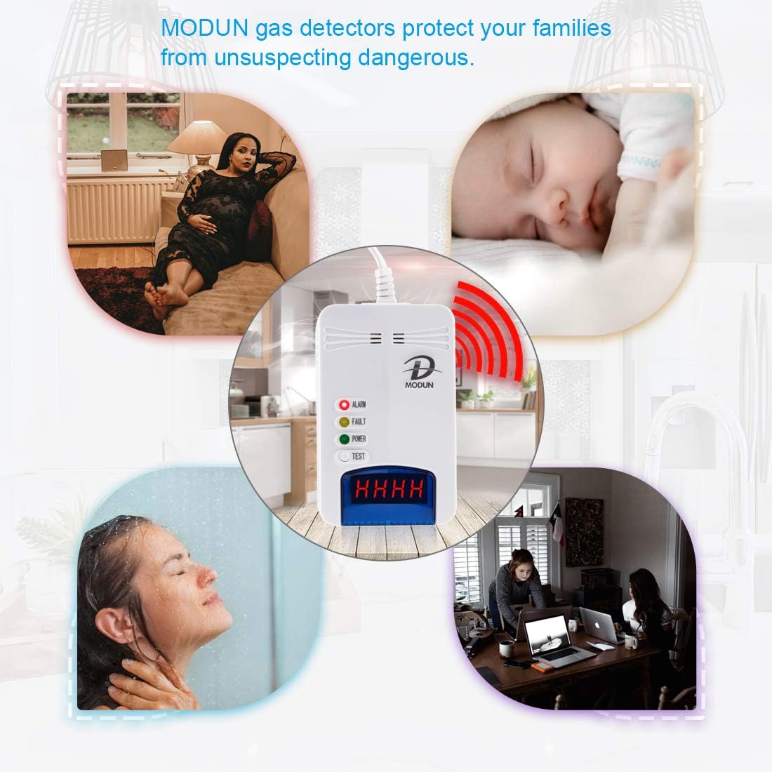 Gasmelder mit akustischem Alarm und LED Anzeige