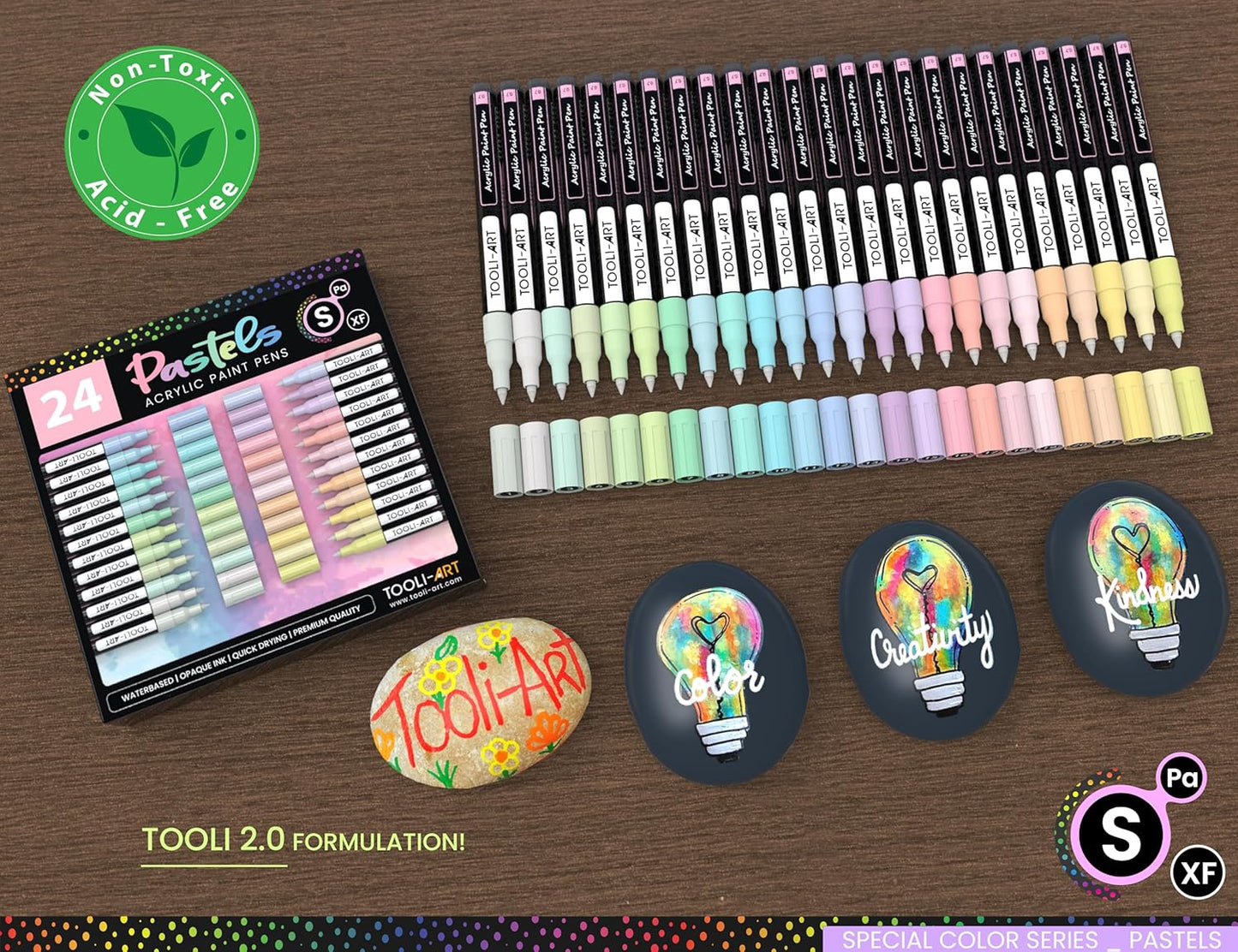 Acrylstifte-Set für Steinmalerei, Pastell, PASTELL
