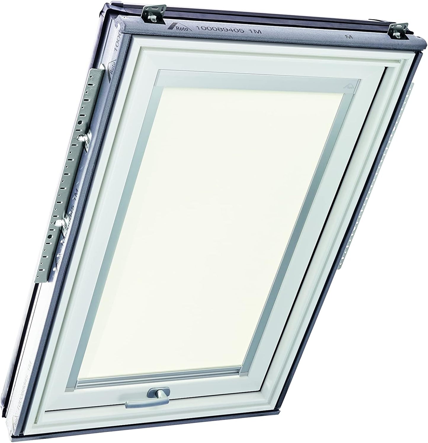 Tageslichtrollo für Roto Designo R6/R8 & Classic 64/84 Dachfenster, Hellbeige, Führungsschiene Silber, B46 x H98 cm
