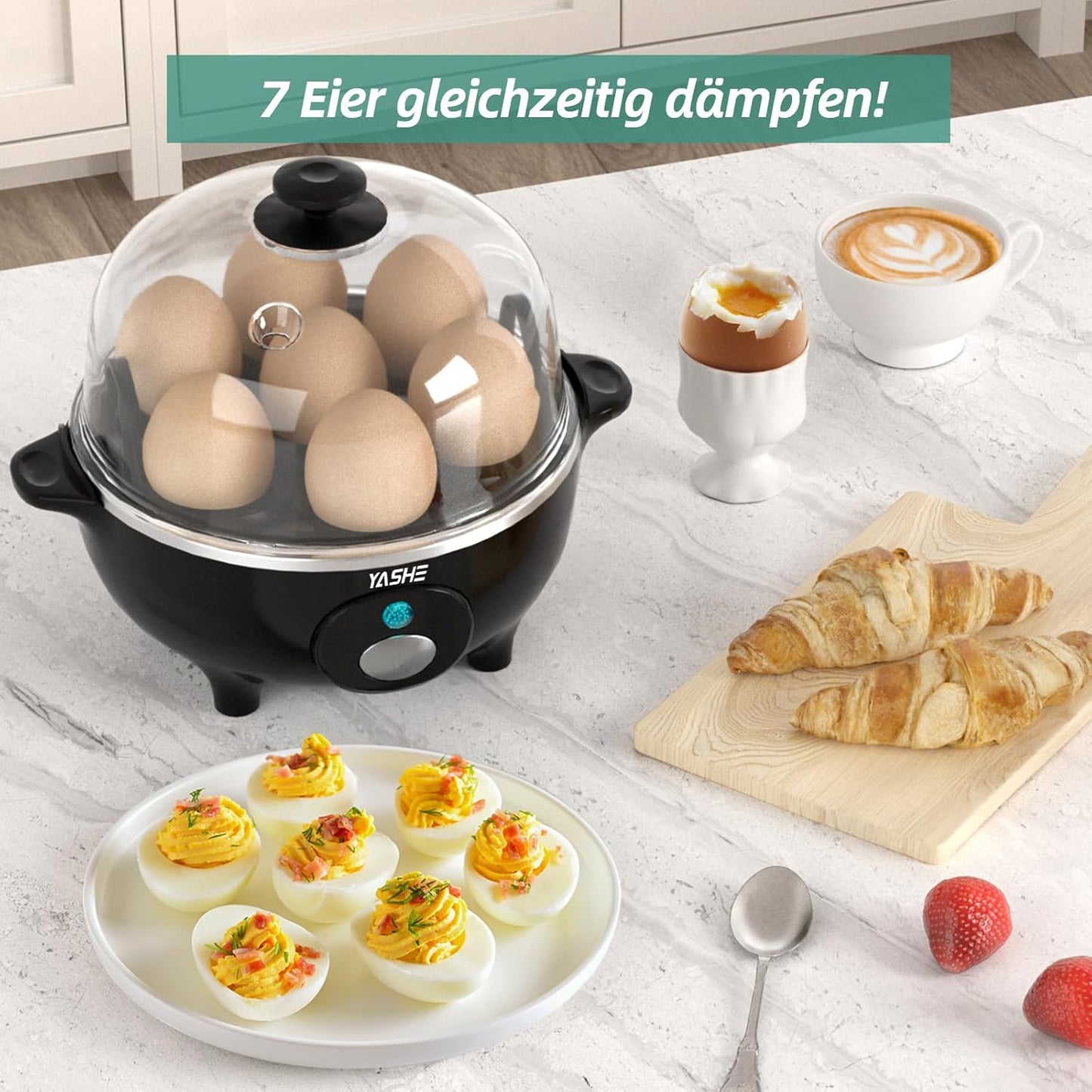 Multifunktioneller Eierkocher mit Signalton