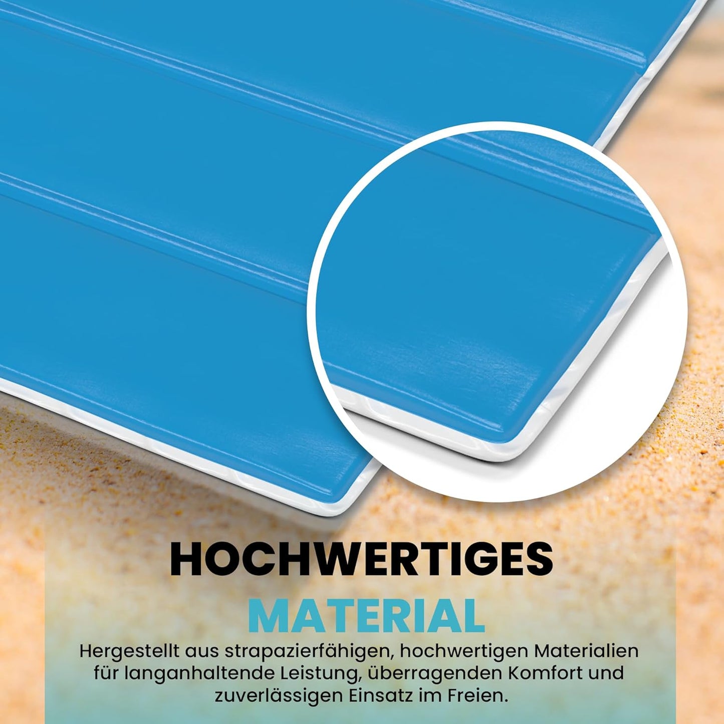 Faltbare 4-in-1 Strandmatte, Skyblue