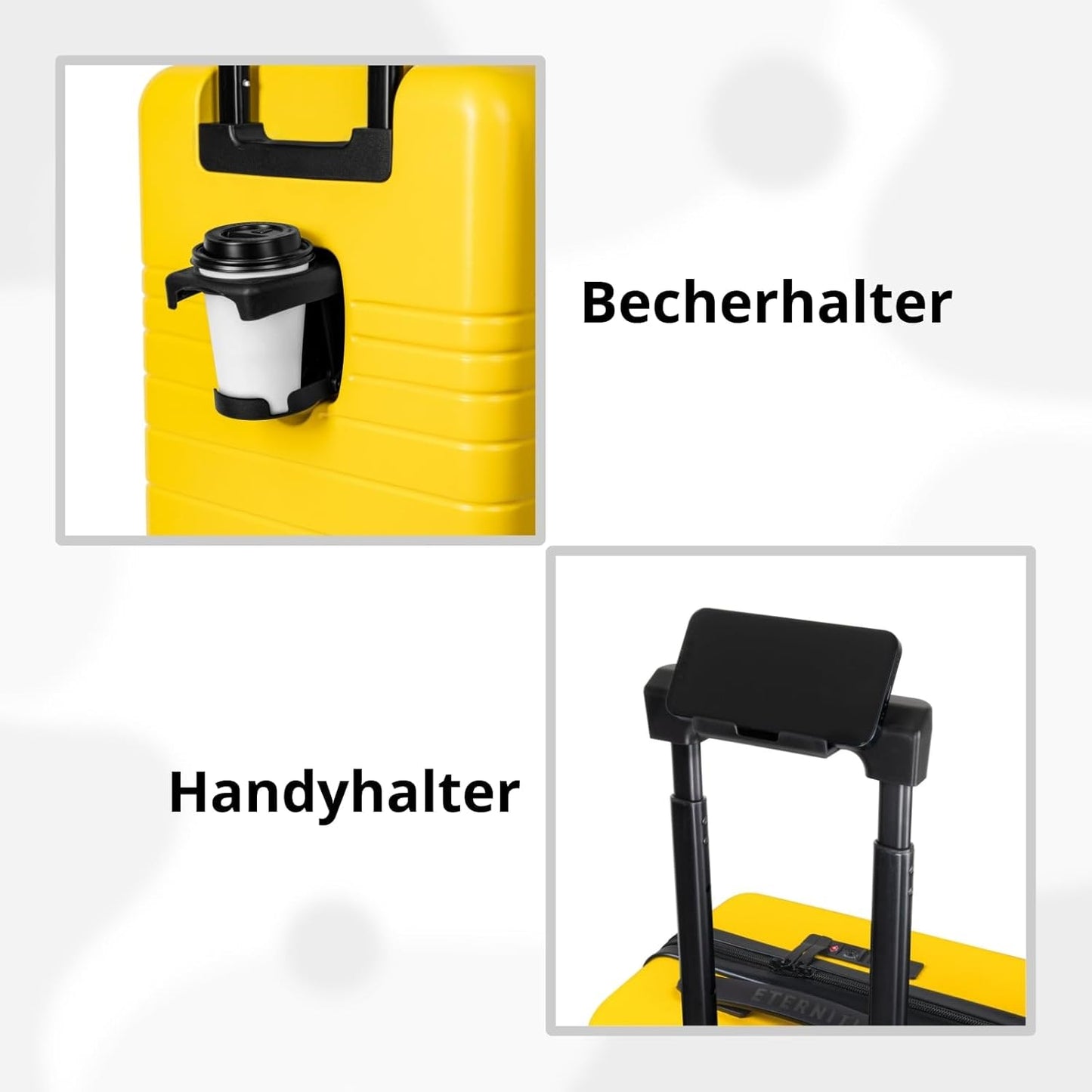 Hartschalenkoffer-Set mit Rollen (2-teilig), Set - 2tlg (S + L) Gelb