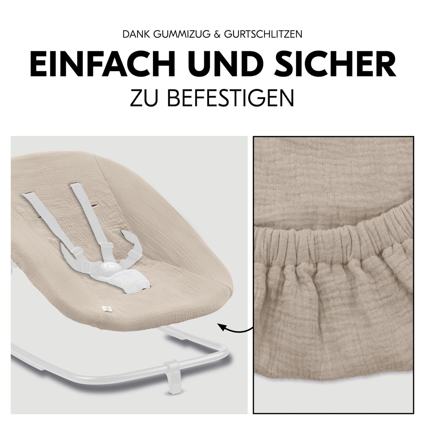 Schonbezug für Babywippe Highchair Bouncer, Beige