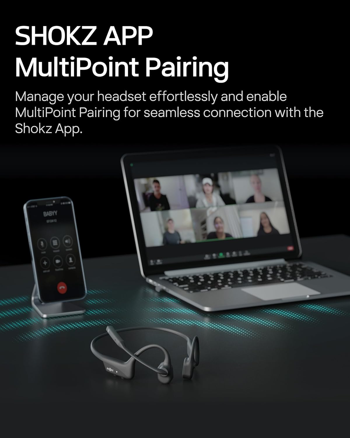 OpenComm2 Knochenschall Bluetooth-Headset, Standard (USB-C Laden)