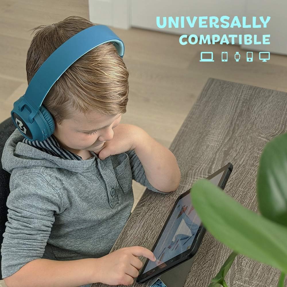 Kinderkopfhörer mit Bluetooth, Blau-N