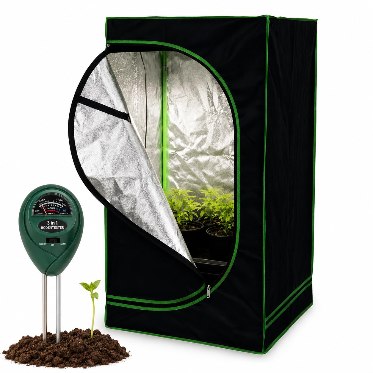 Growzelt Zuchtzelt Set, 40x40x120 cm