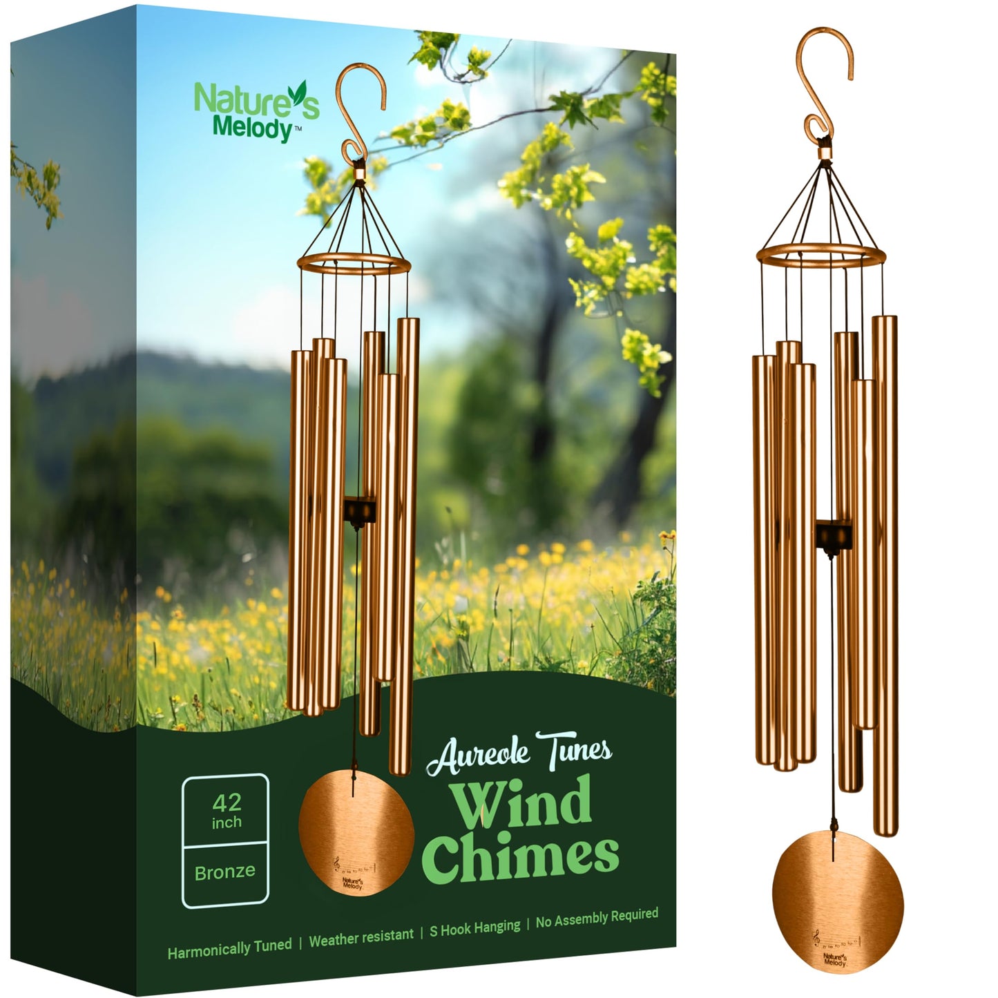 Aureole Tunes Windspiel, 42 Zoll Bronze