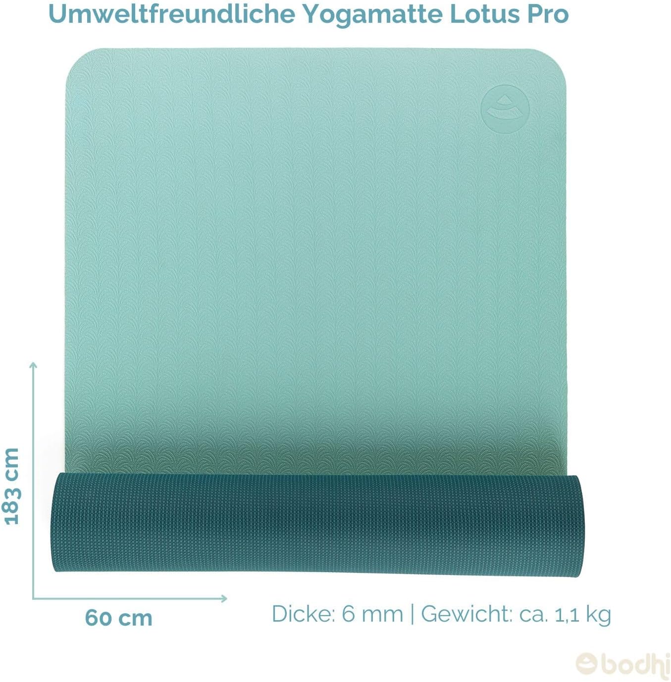 Rutschfeste Yogamatte Lotus Pro, Aqua/Teal