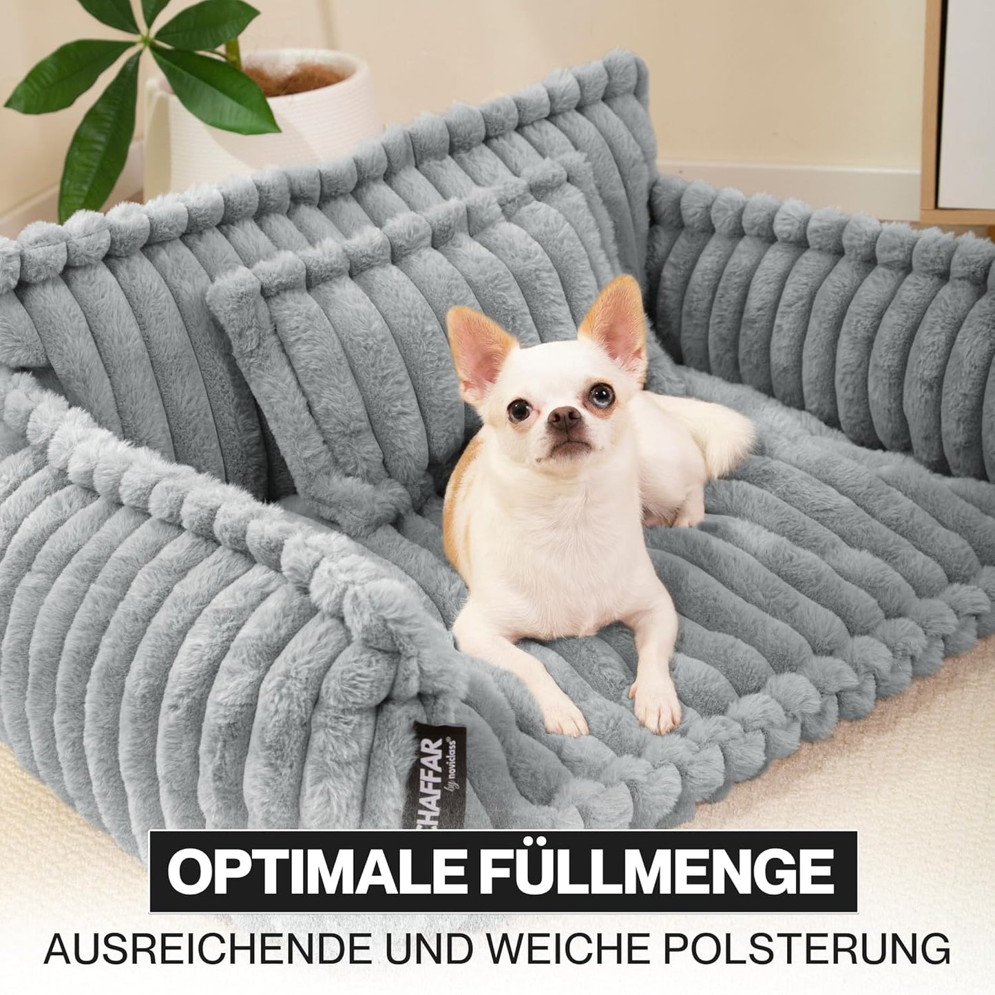 Haustiersofa im modernen Stil, Lichtgrau M (80cm)