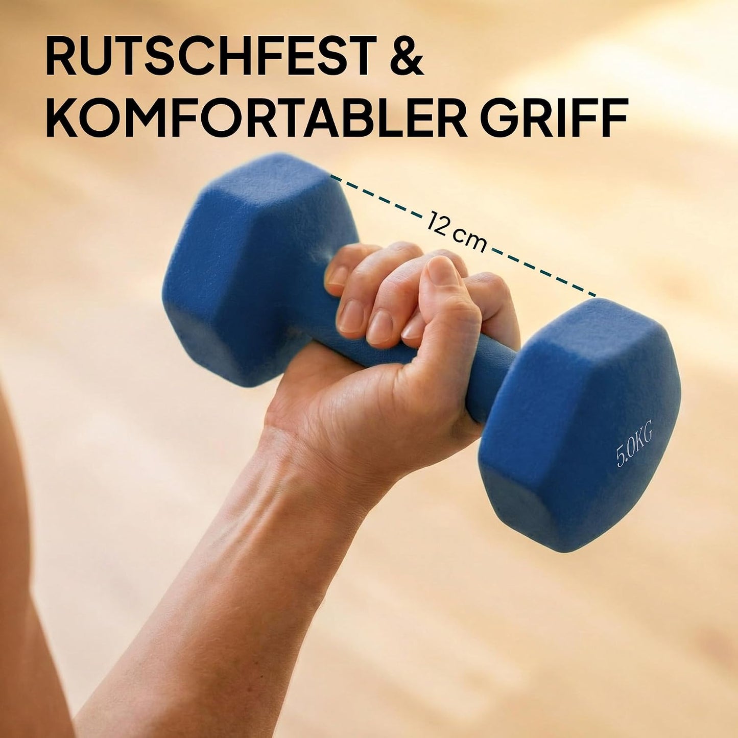 Hantelset mit Aufbewahrungsständer, Violett+Rosa+Blau 18 kg