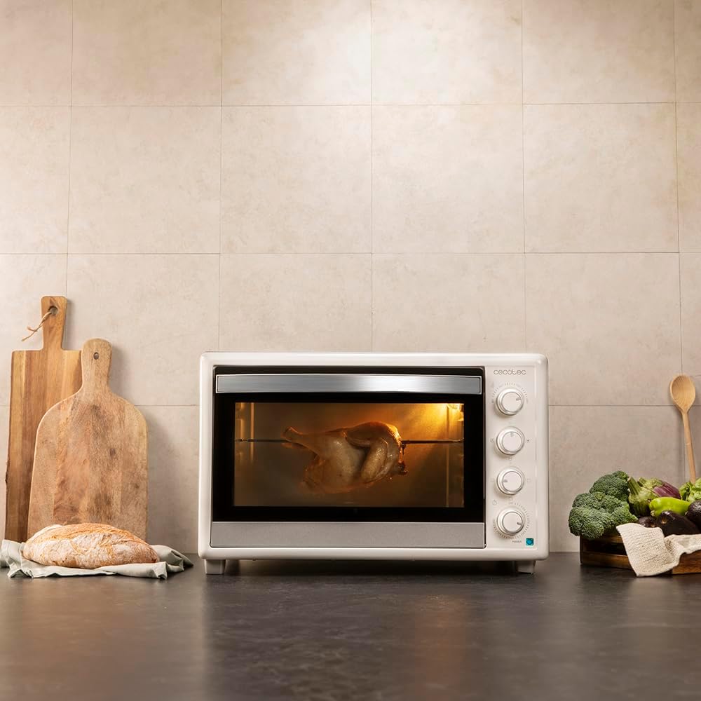 Mini-Ofen 60L mit Drehspiess (12 Funktionen), Weiss 60L | 2200 W