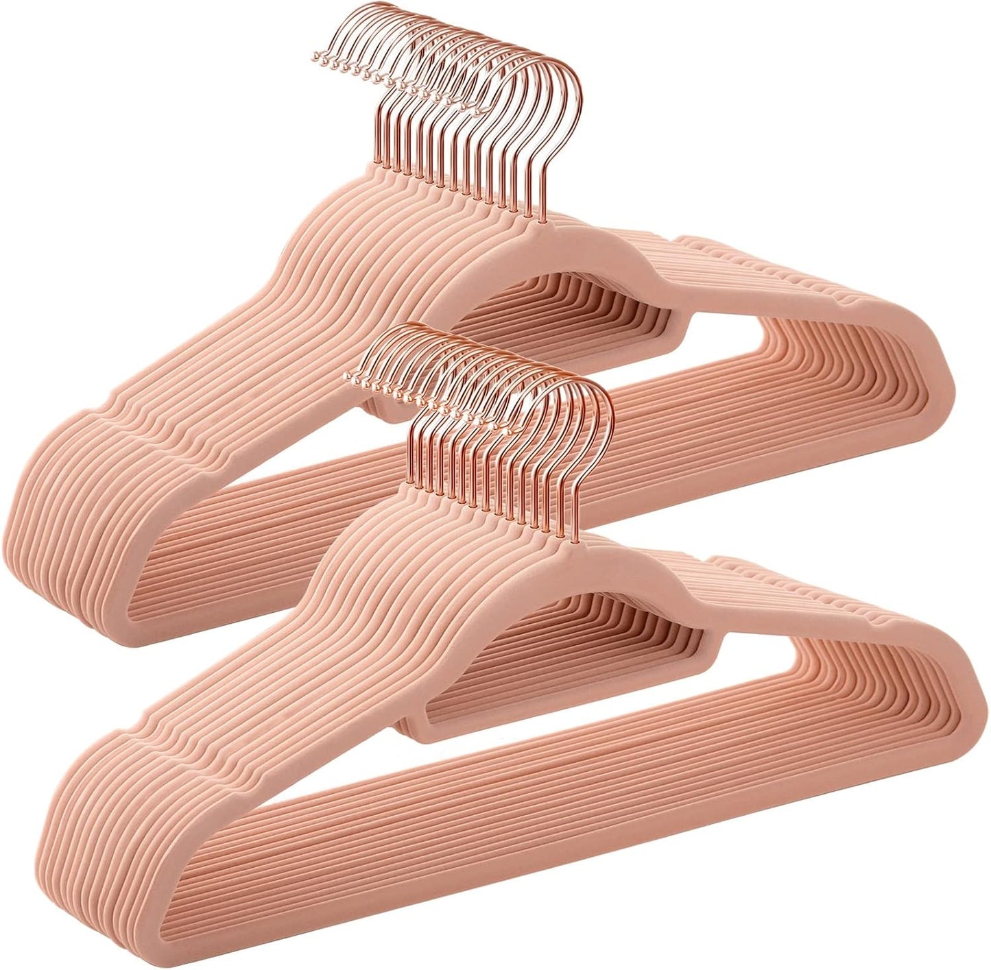 30-teiliges Kleiderbügelset, Roségold + Hellrosa