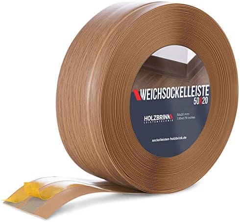 Weichsockelleiste selbstklebend PVC 50x20mm, 25m Eiche Hell