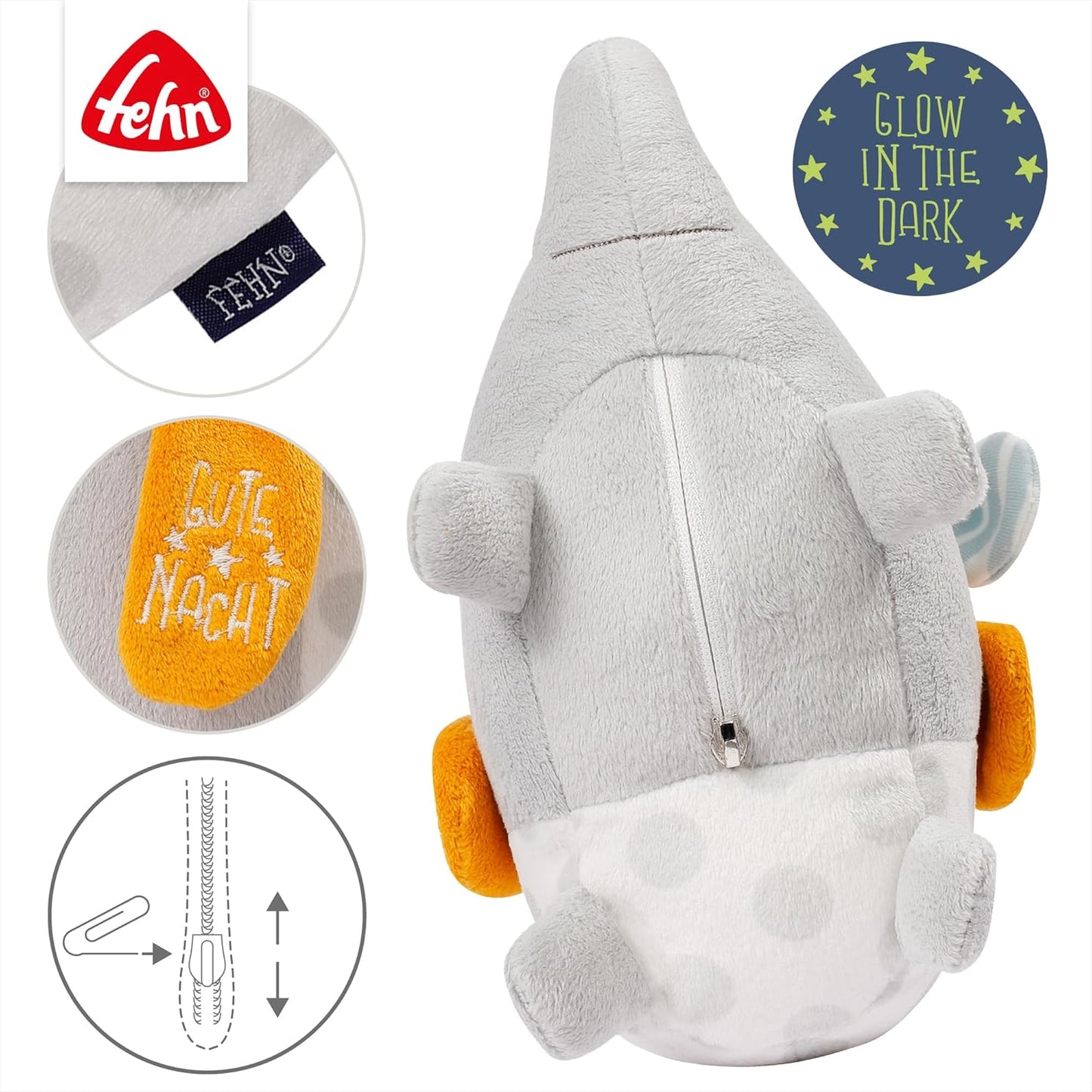 Nachtlicht Elefant mit Glow-in-the-Dark-Bestickung, Elefant