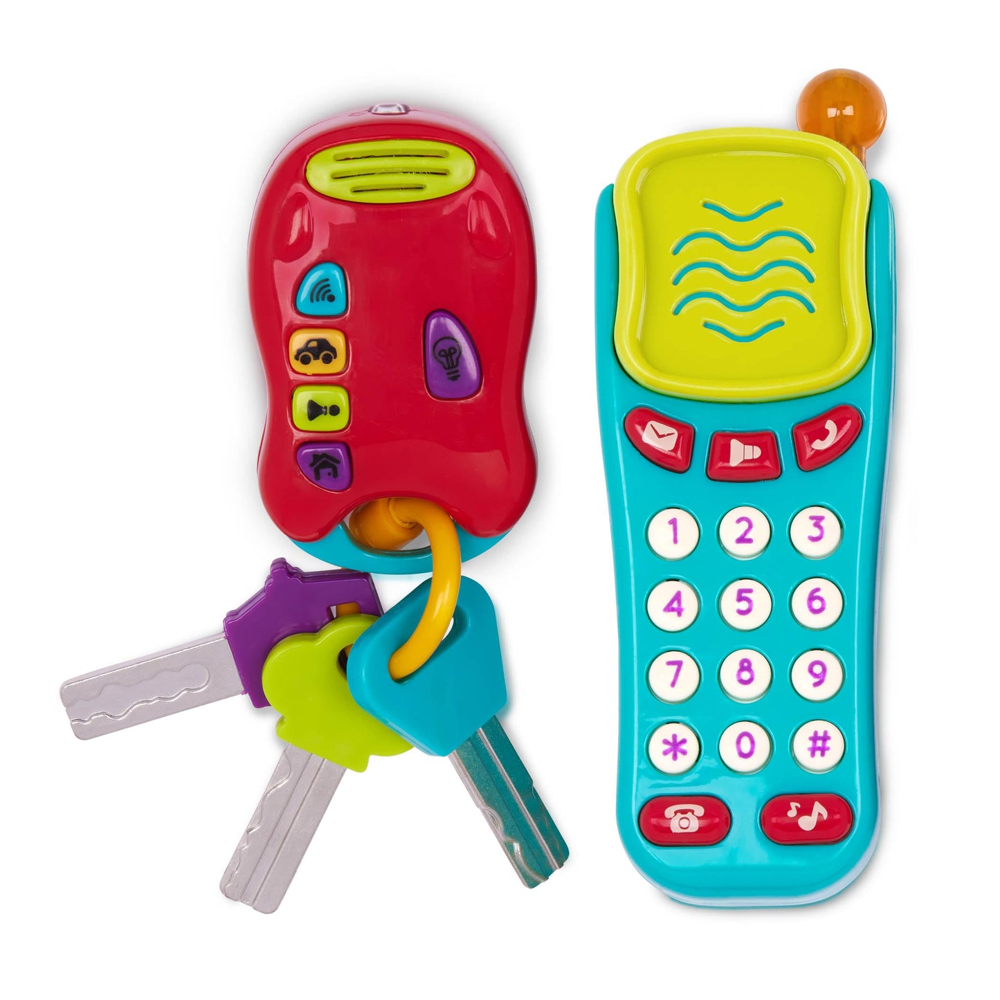 Spielzeugtelefon und Schlüsselbund, Handy & Schlüssel