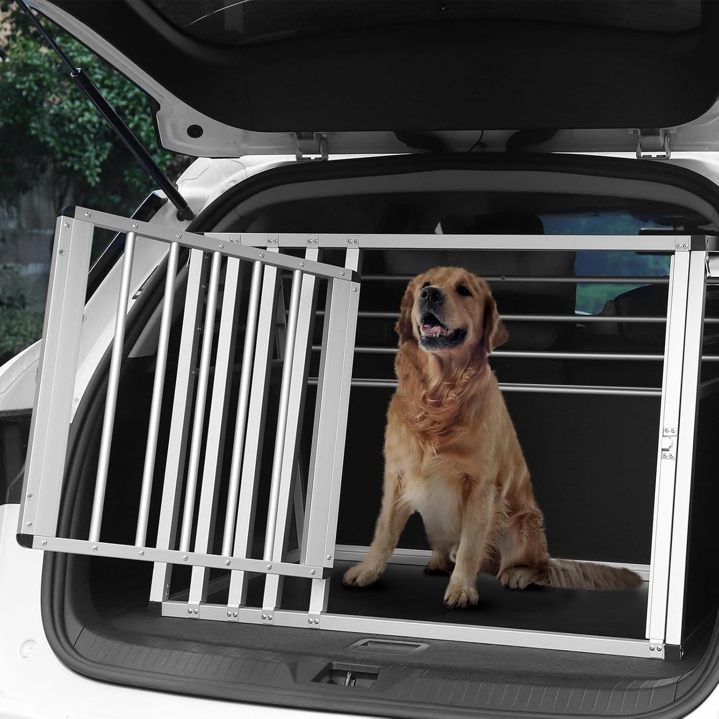 Hundetransportbox für Reise und Auto, L 92 x B 65 x H 66 cm, Schwarz