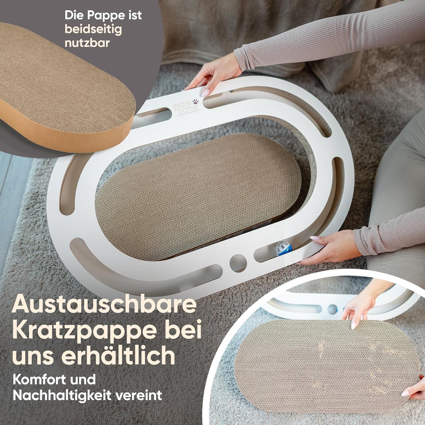 Kratzbrett mit Spielzeug und austauschbarer Pappe, Weiss